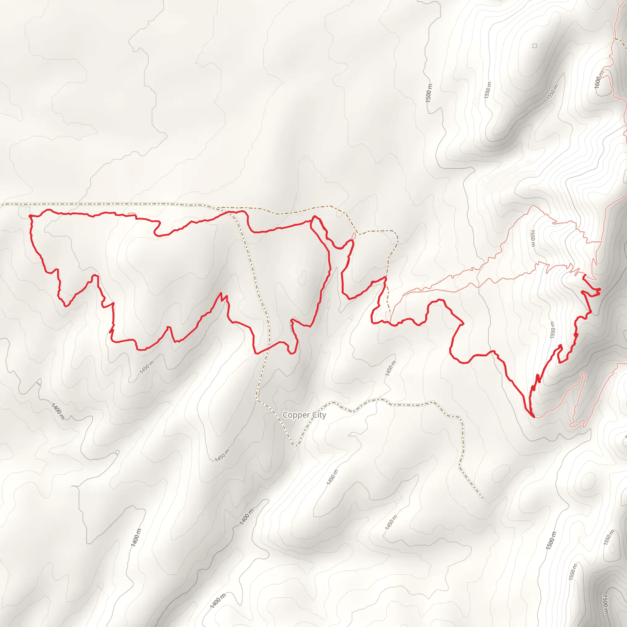 Copper City Loop Trail mobile static map