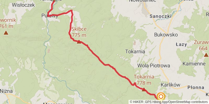 Main Beskid Trail stage 24 Map