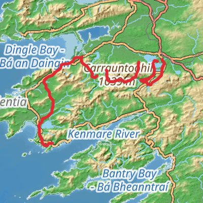 Kerry Way 8-Day Moderate Tour (Hillwalk Tours) mobile static map