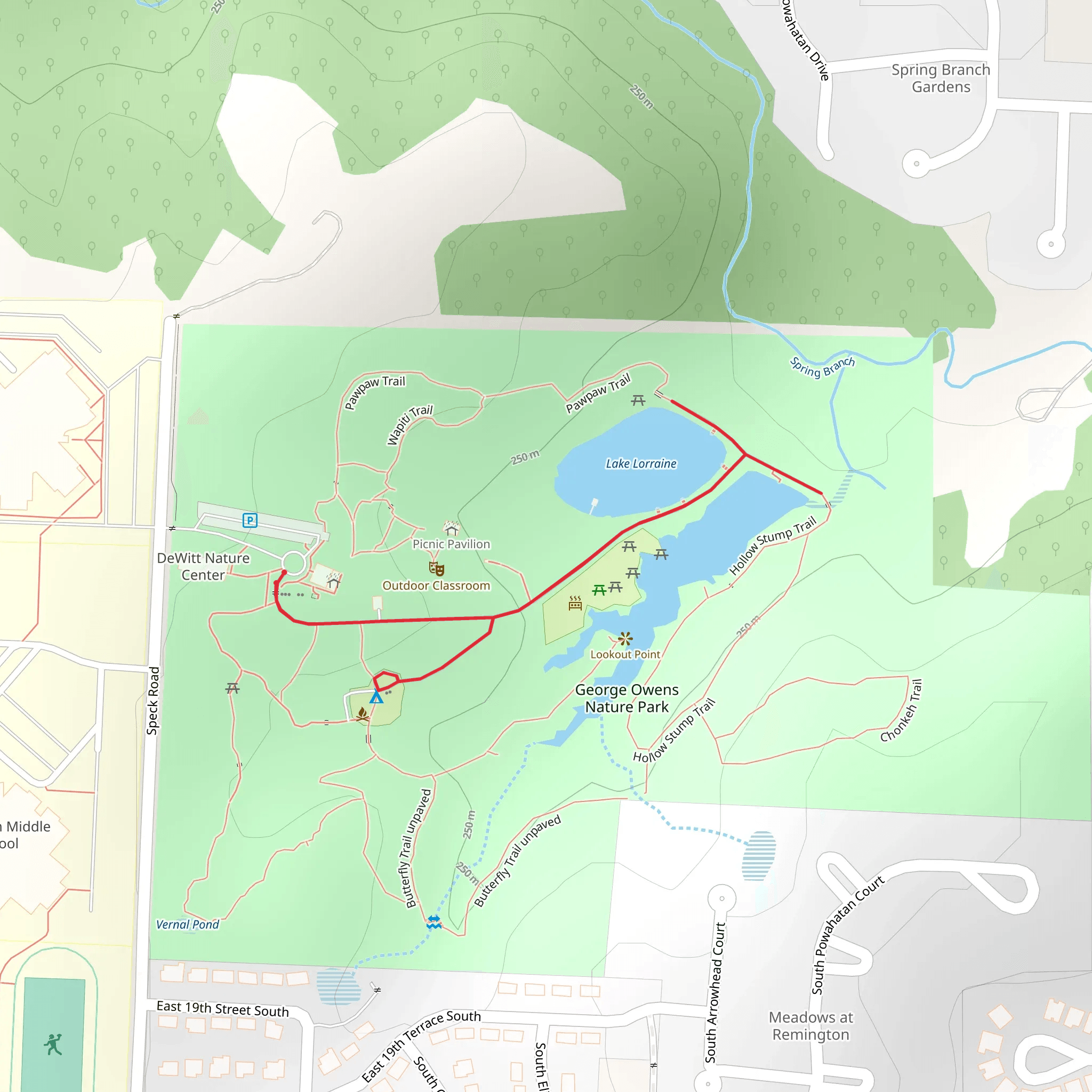 Lake Lorraine and George Nature Park mobile static map