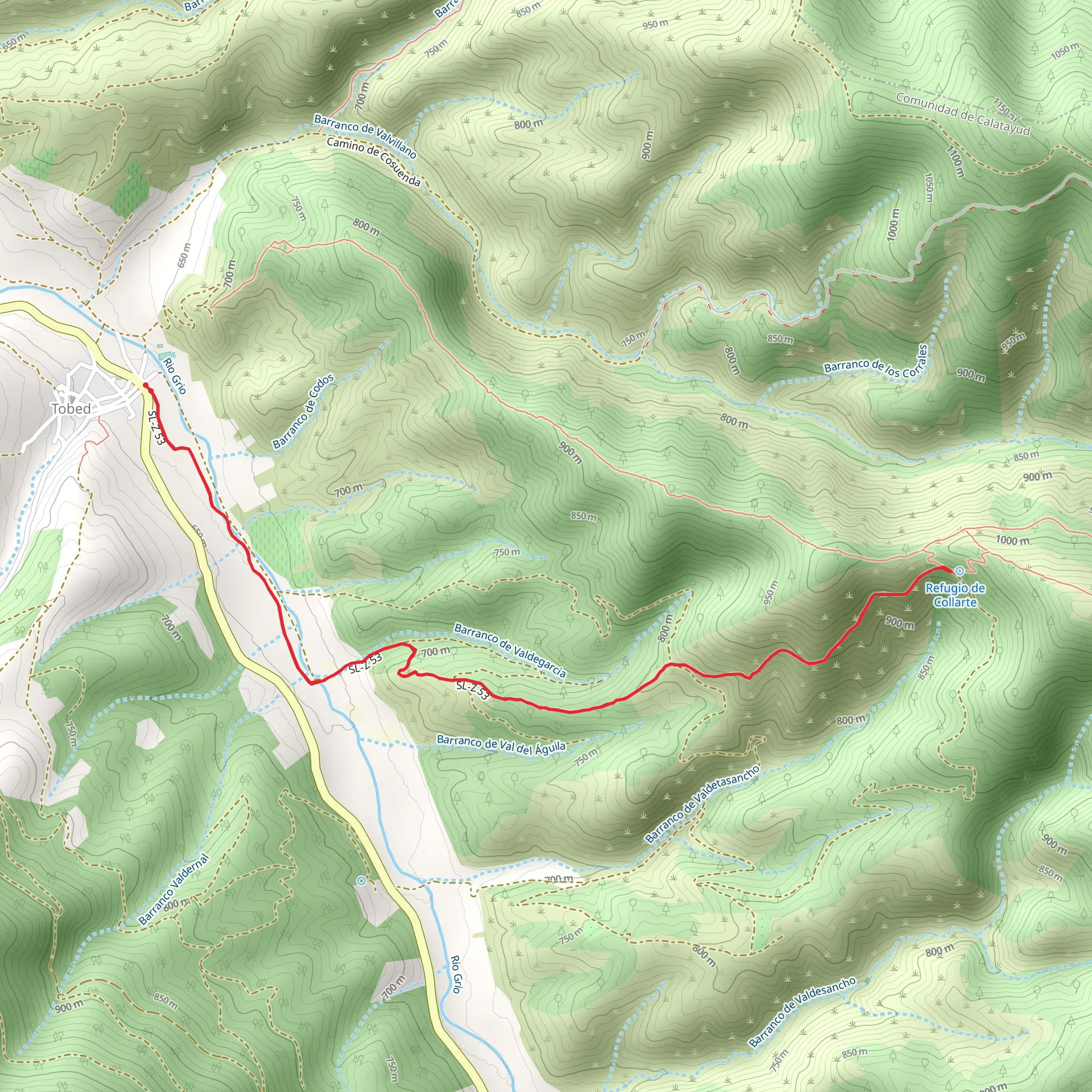 Tobed- Fuente del Collante to Fuente del Ribazo SL Z 53 mobile static map