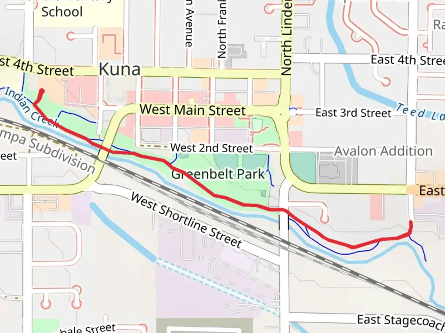 An image depicting the trail Indian Creek Pathway and its surrounding area.