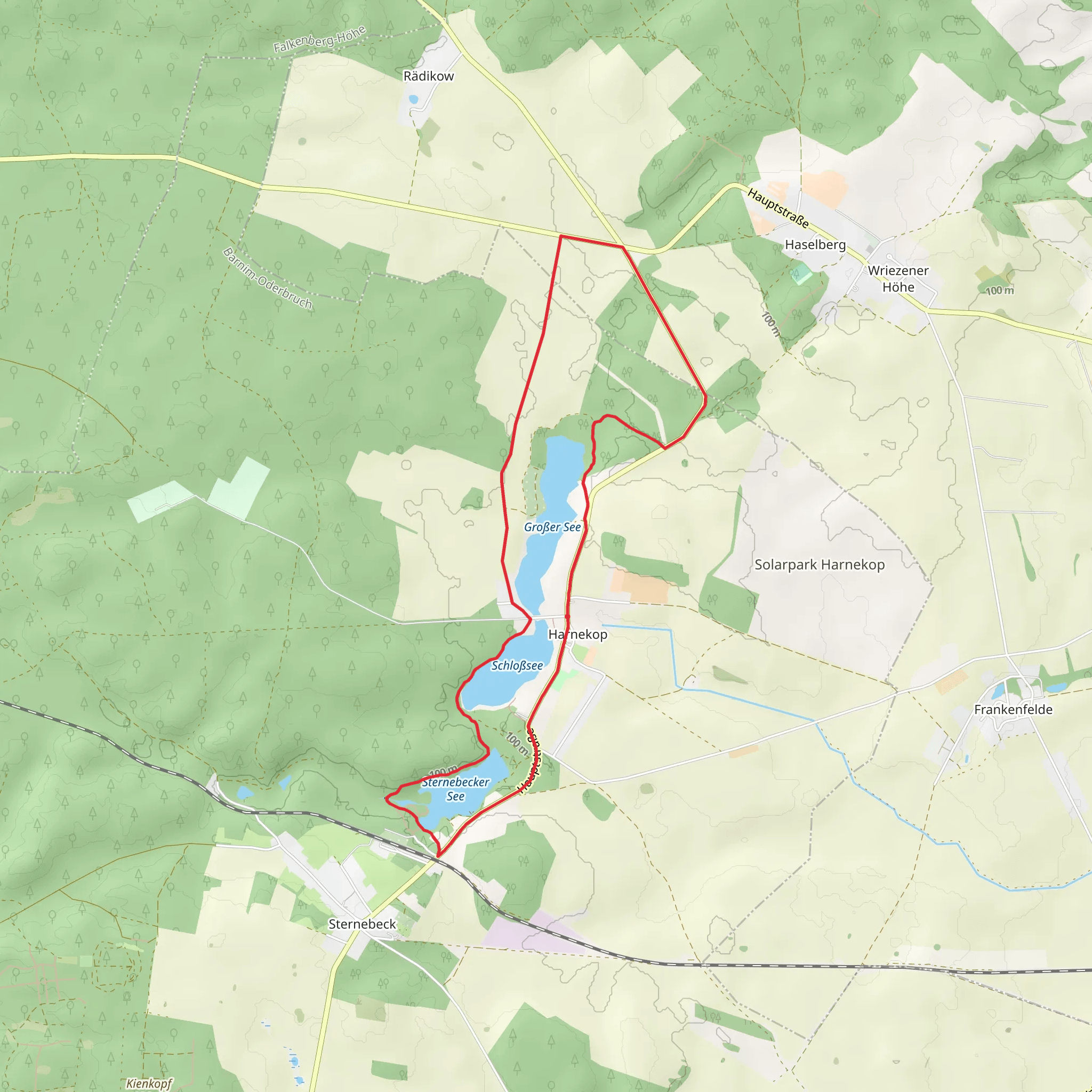 Schloßsee,Sternebecker See and Großer See Loop mobile static map