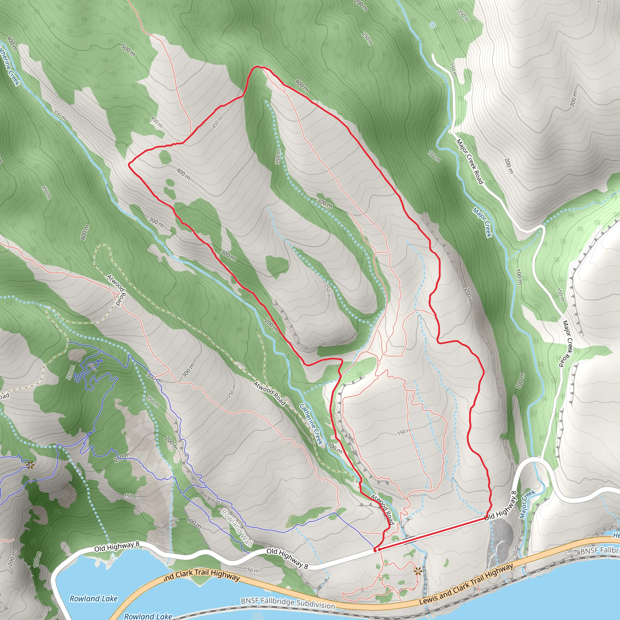Tracy Hill and Major Creek Loop Trail mobile static map