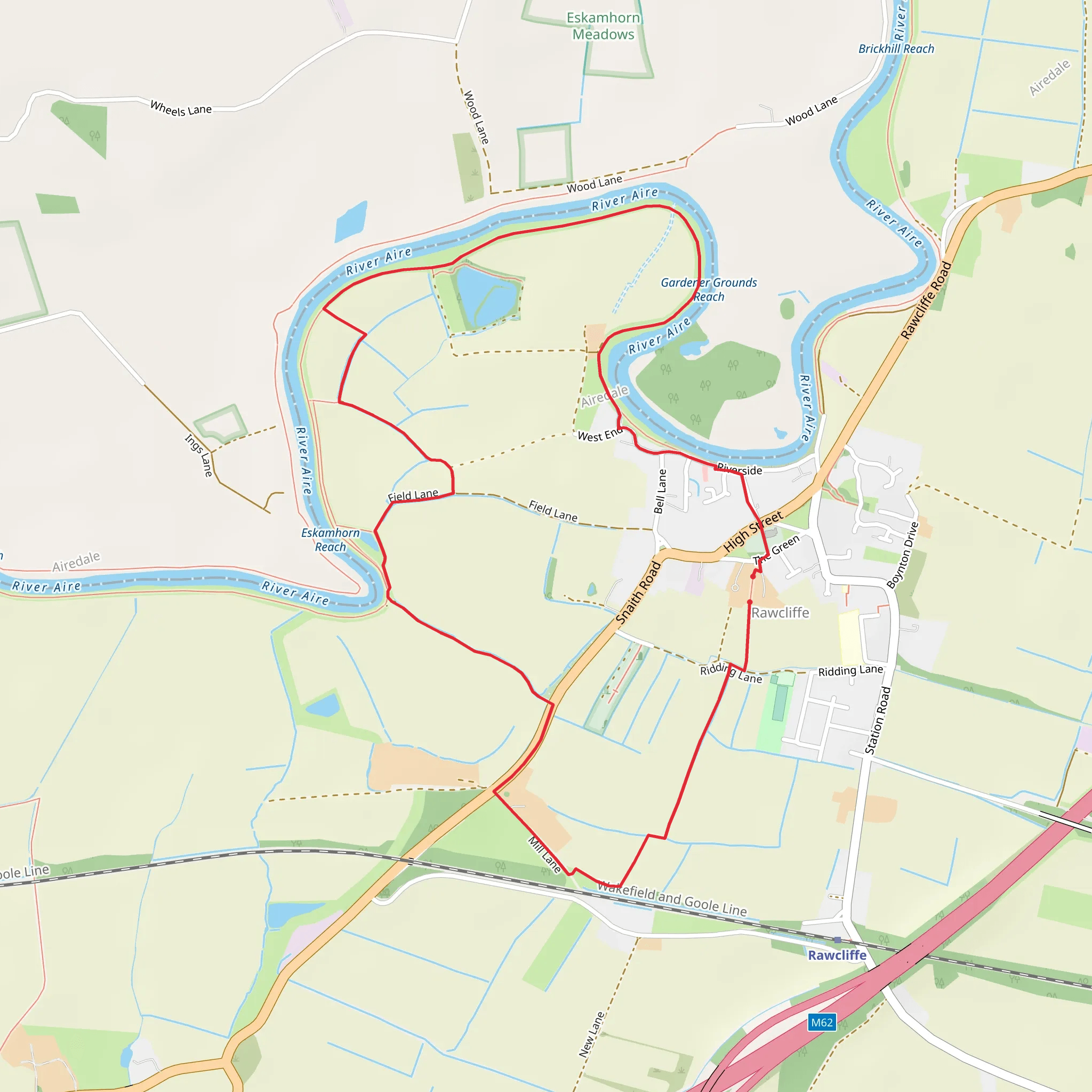 Rawcliffe River Aire Loop mobile static map