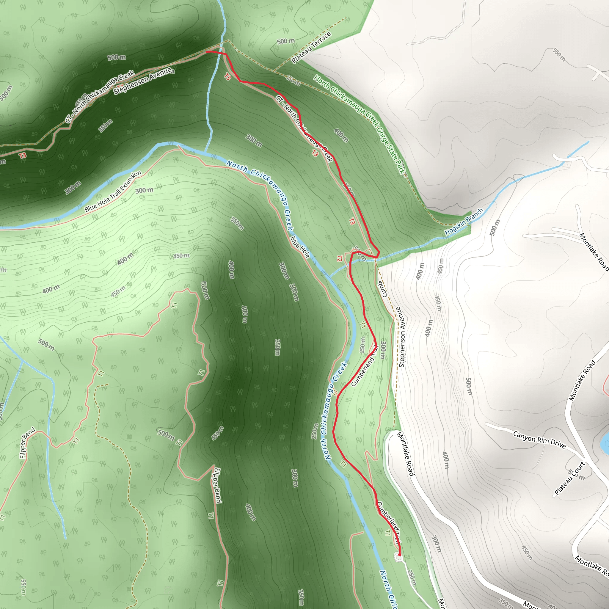 Cumberland Trail mobile static map