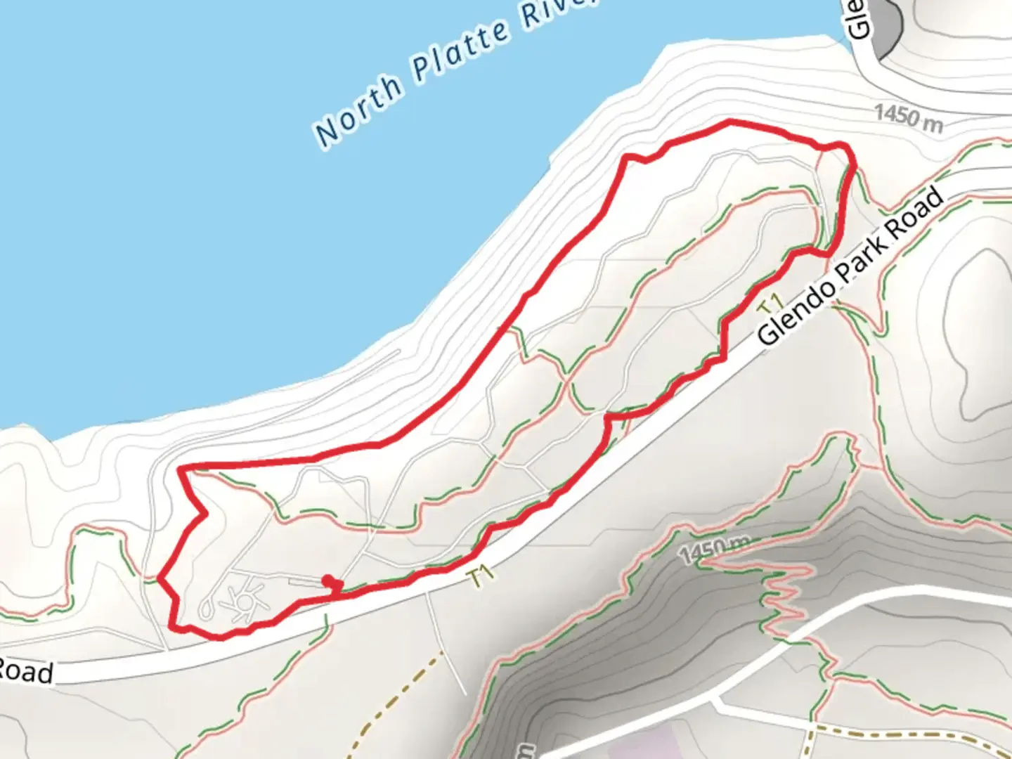 An image depicting the trail Two Moon Loop and its surrounding area.