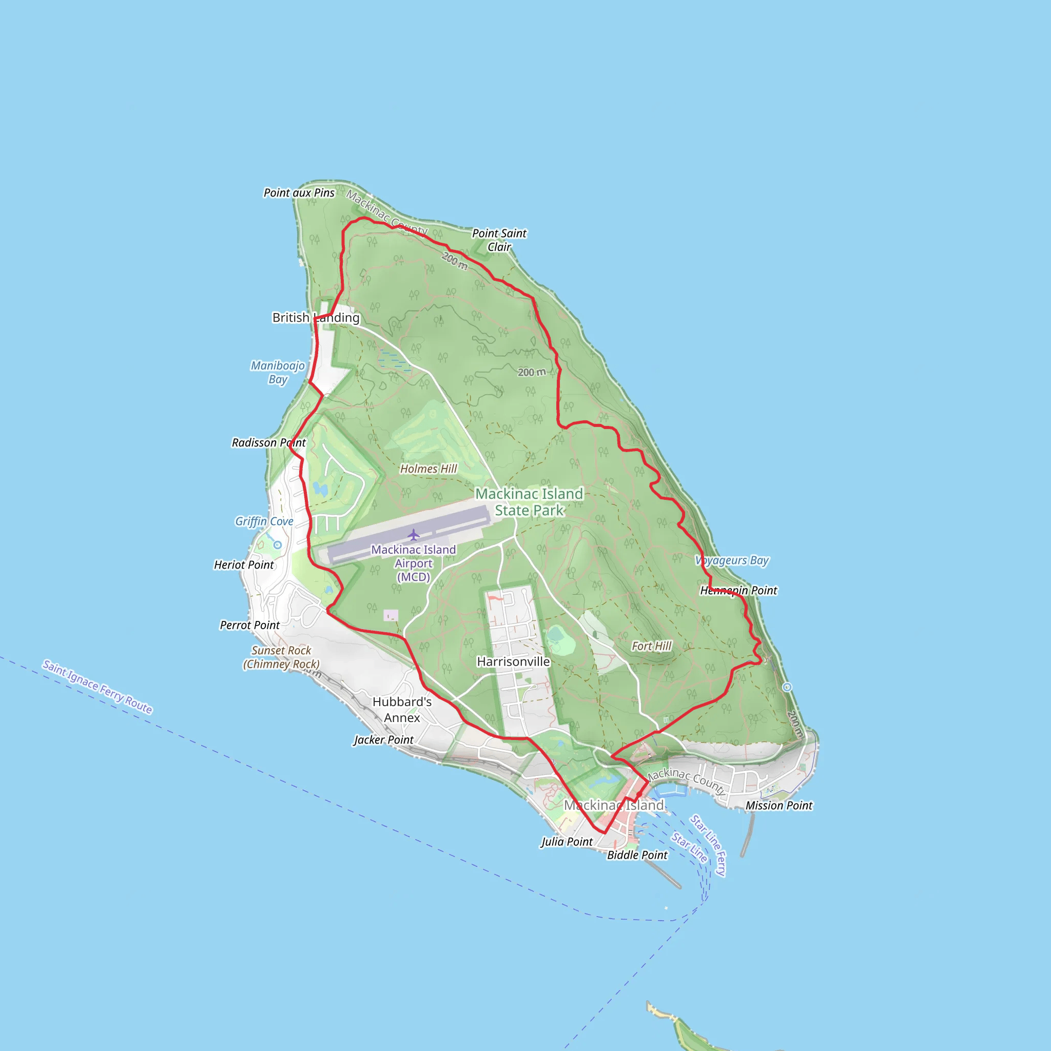 Arch Rock and British Landing via Scott's Cove Road Loop mobile static map