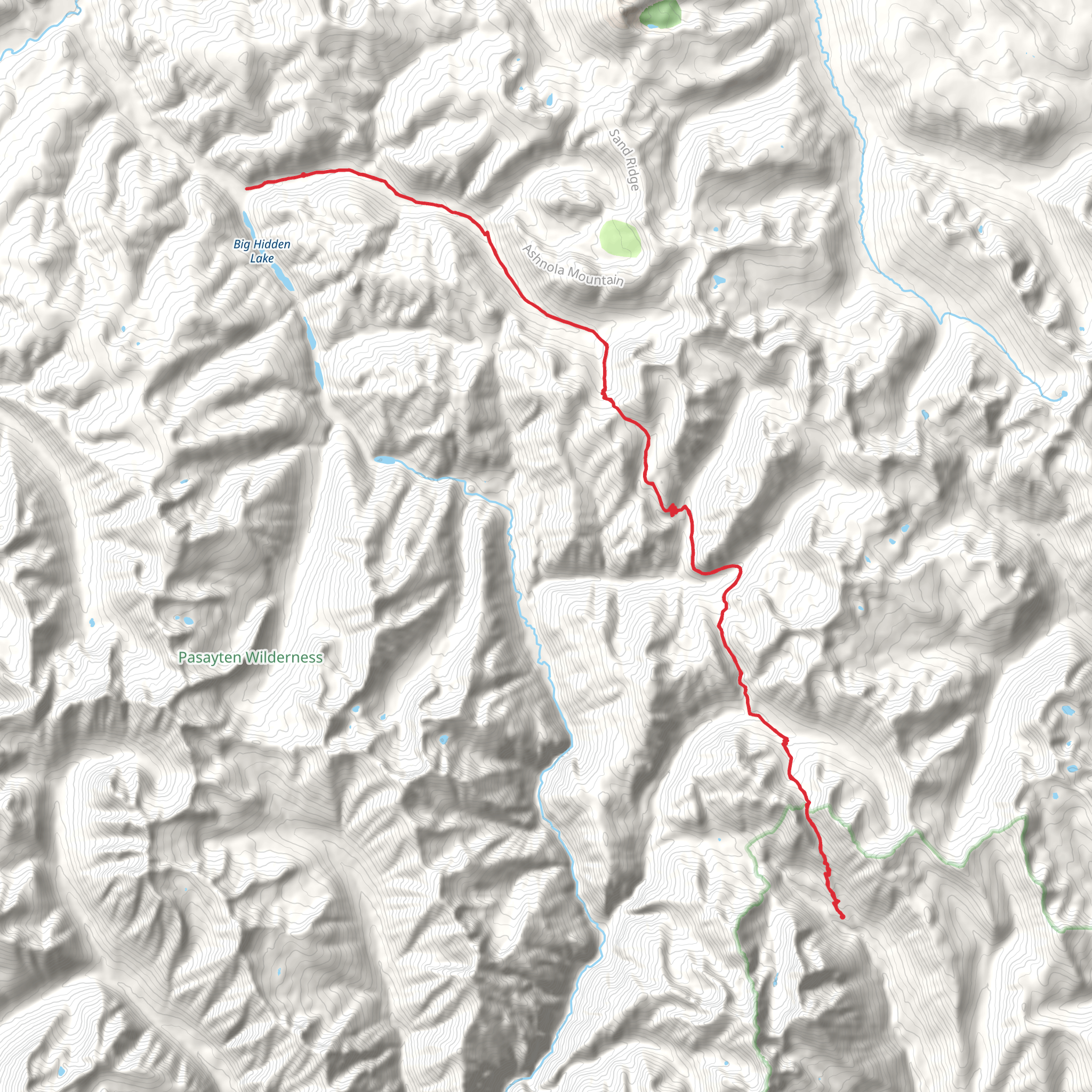 East Fork Pasayten Trail via Billy Goat Pass Trail mobile static map