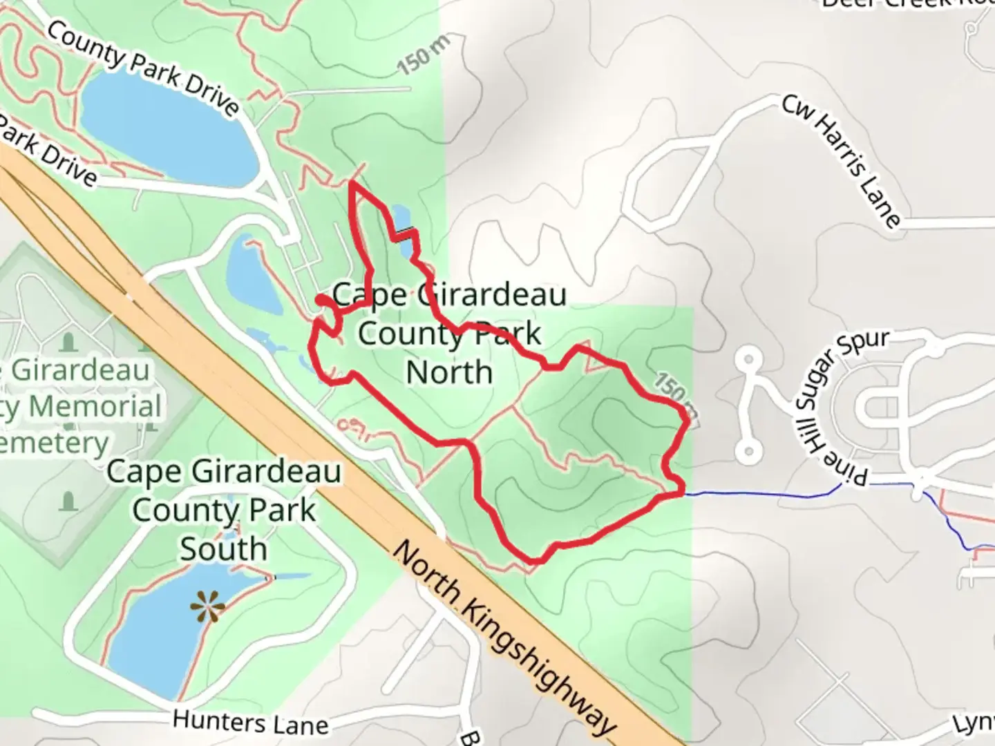 An image depicting the trail Tulip Poplar Hill and Paw-Paw Valley Loop and its surrounding area.