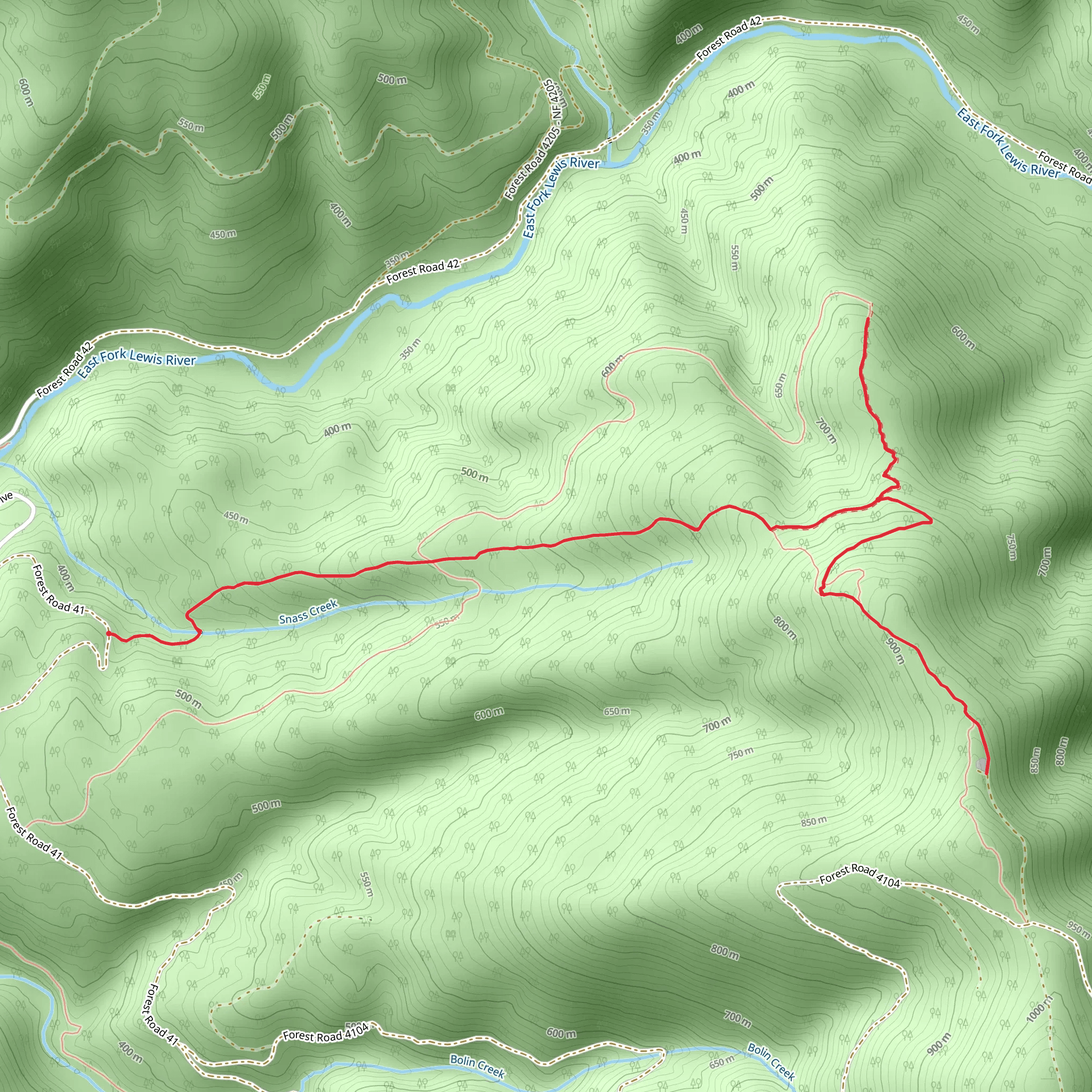 Summit Springs Trail mobile static map