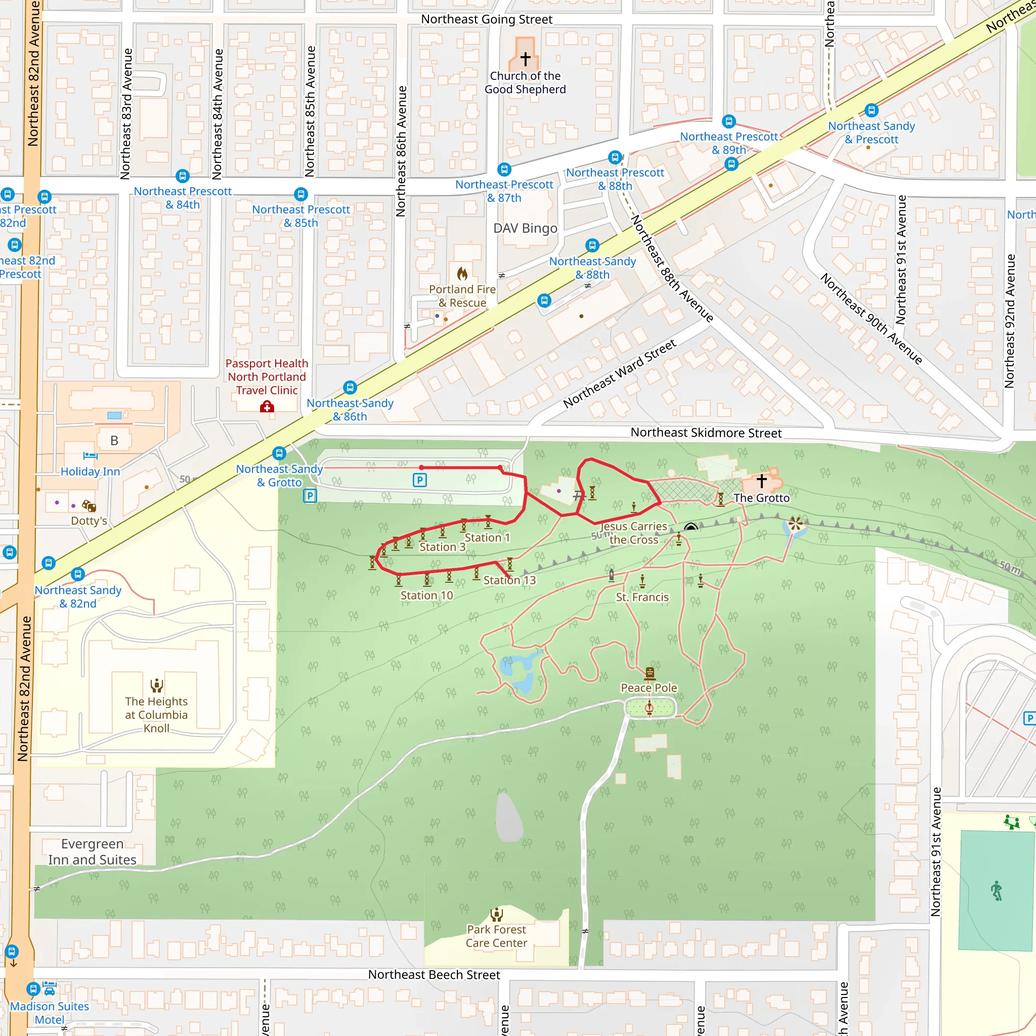 Northeast Skidmore Street mobile static map