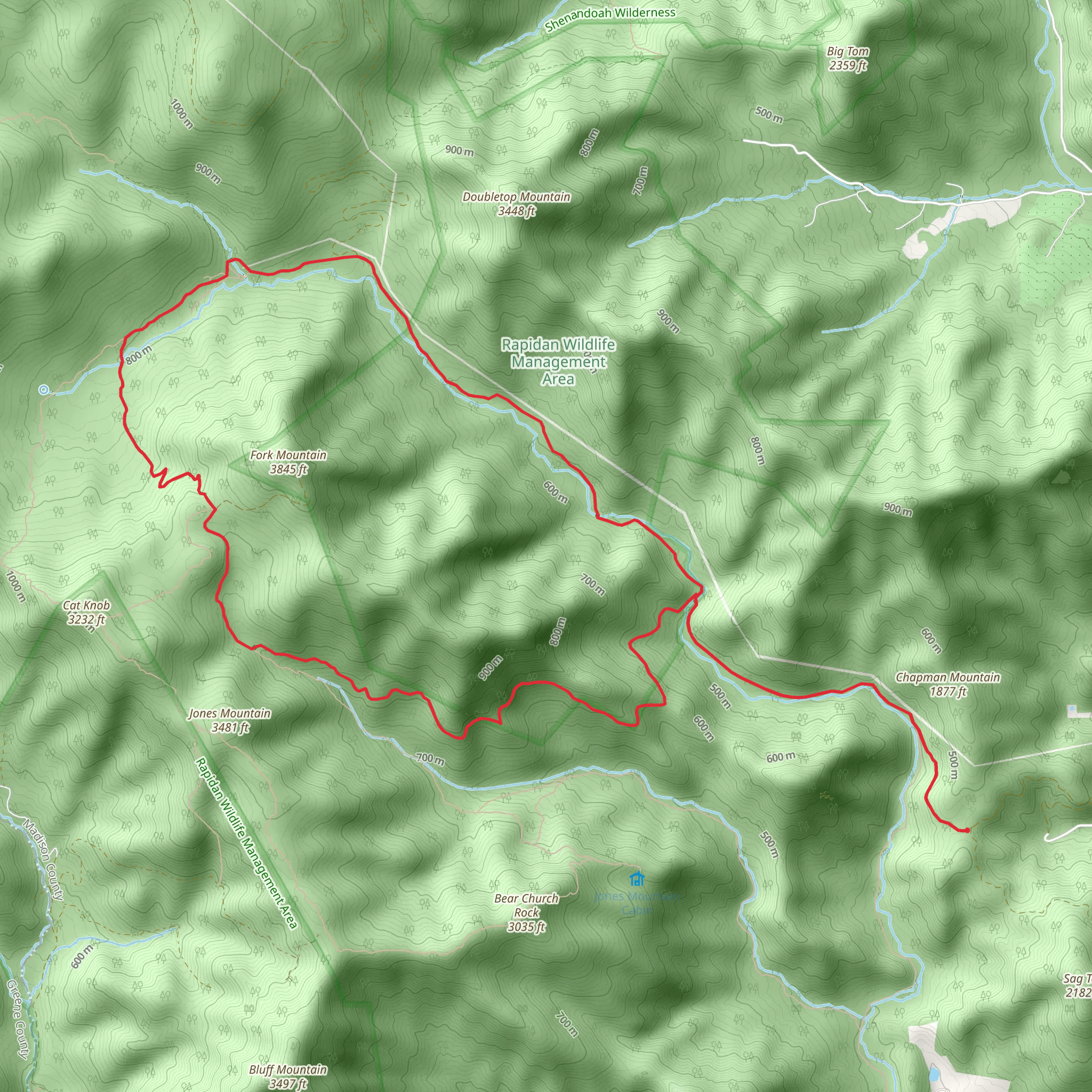 Rapid Fire Trail and Fork Mountain Fire Road Loop mobile static map