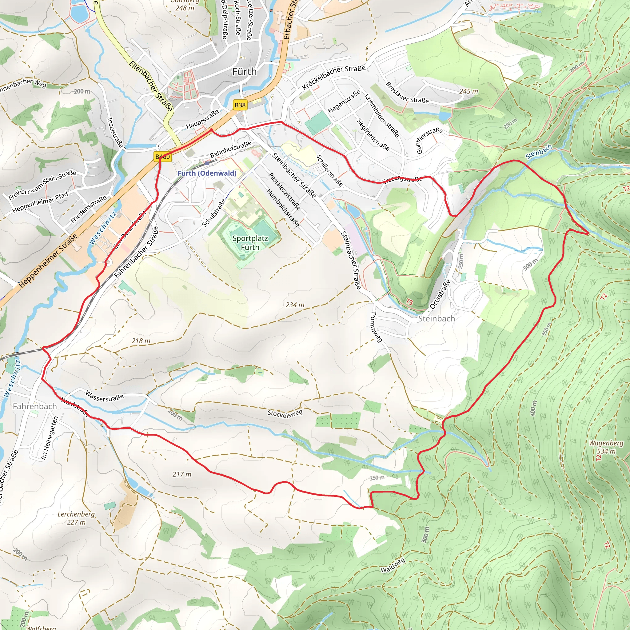 Rundwanderweg Fuerth Loop mobile static map
