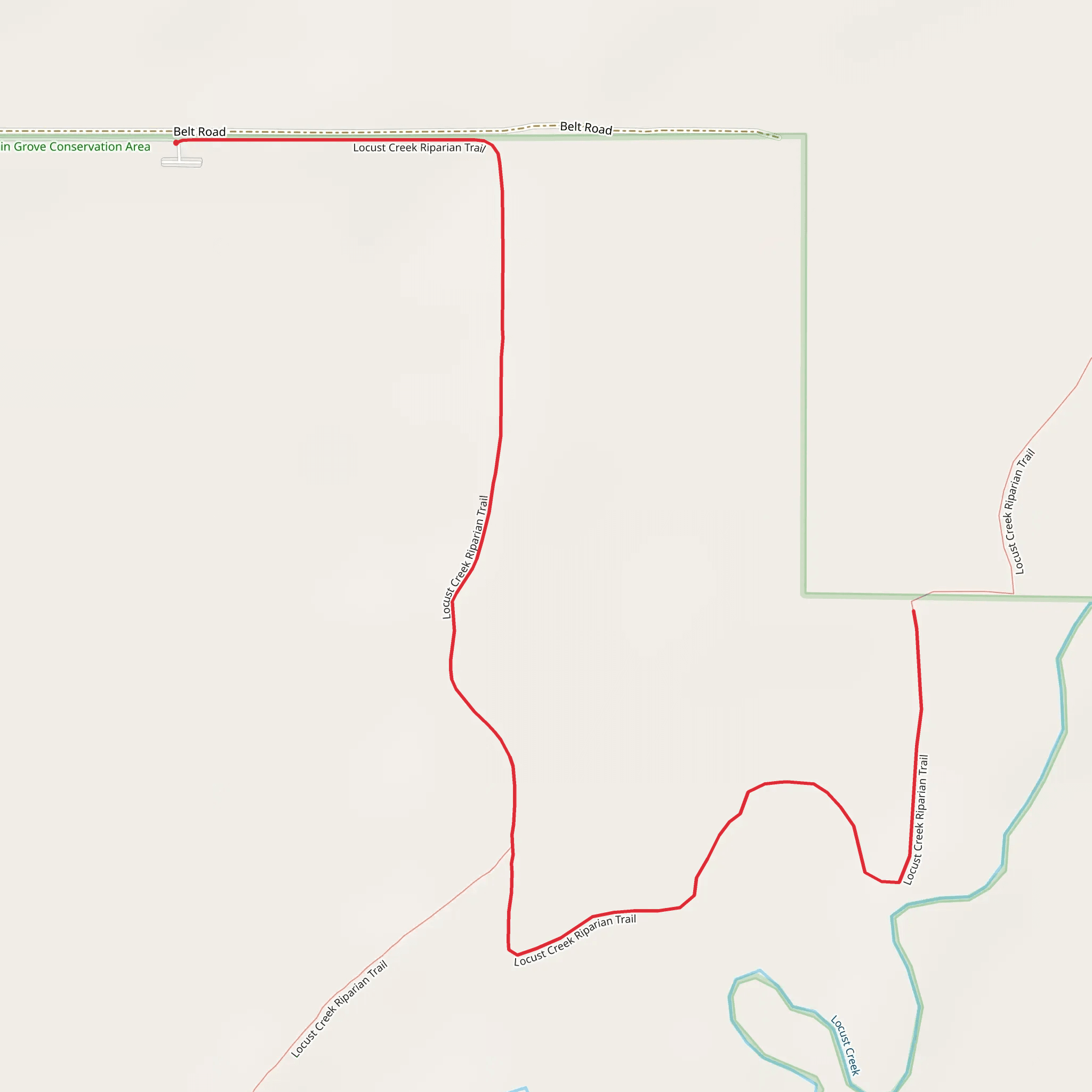 Locust Creek Riparian Trail - Short mobile static map