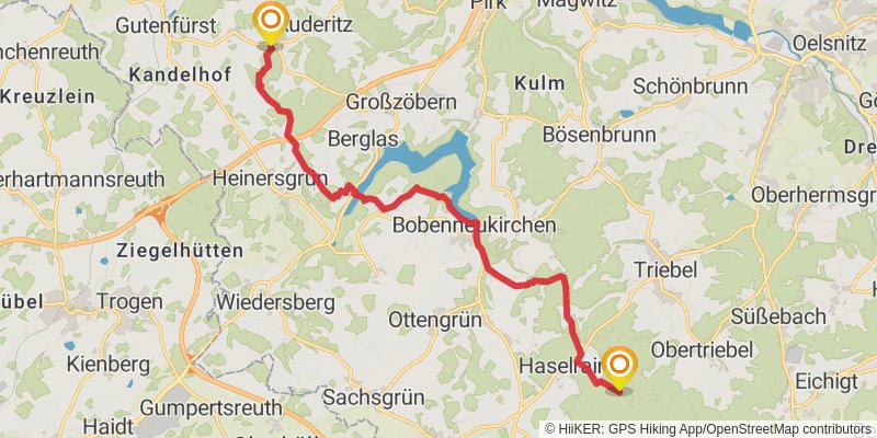 Kammweg Erzgebirge - Vogtland stage 14 Map