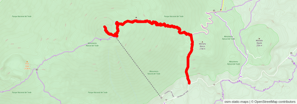 Acceso cráter del Pico del Teide - Sendero Telesforo Bravo stage 2 Map