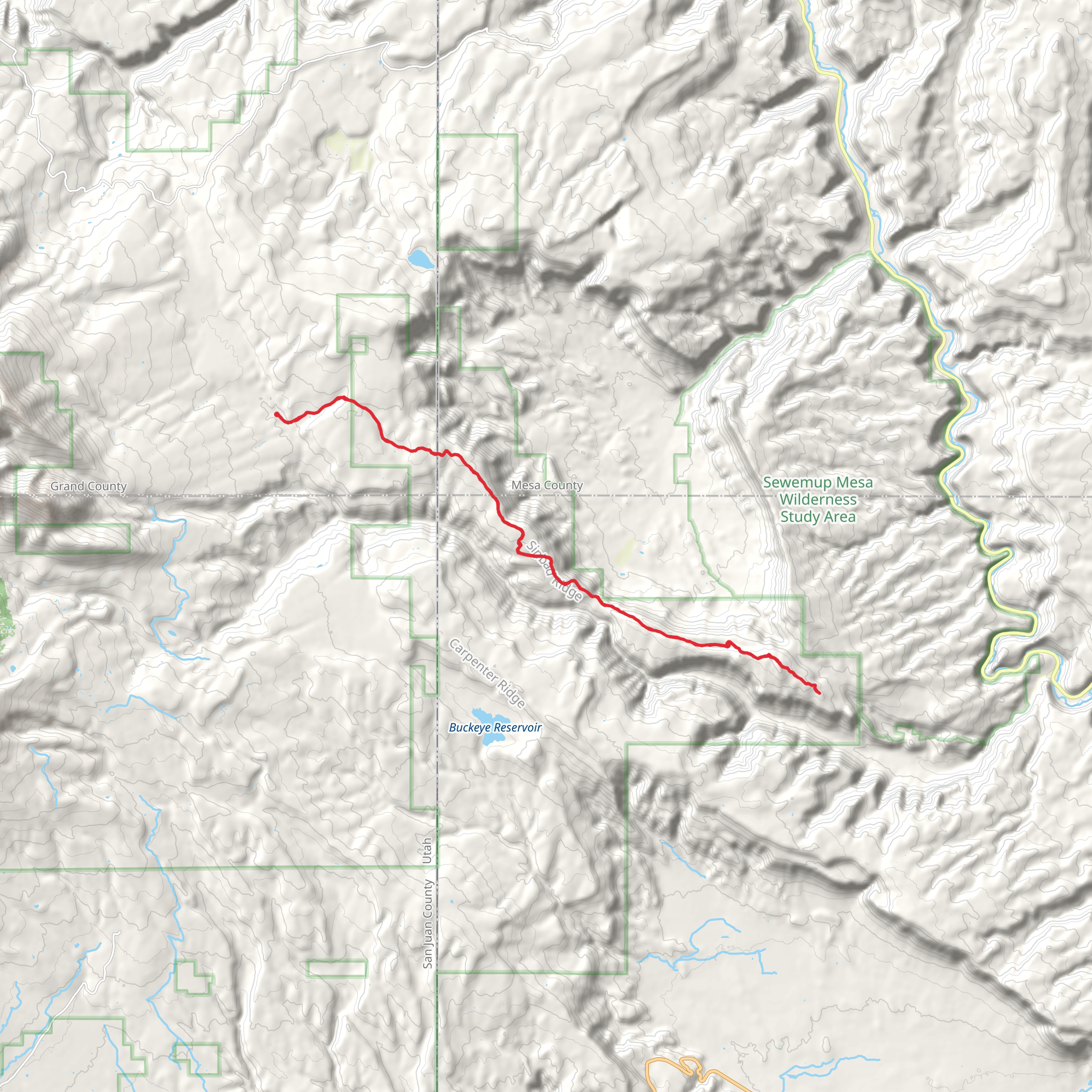 Sinbad Ridge Trail mobile static map