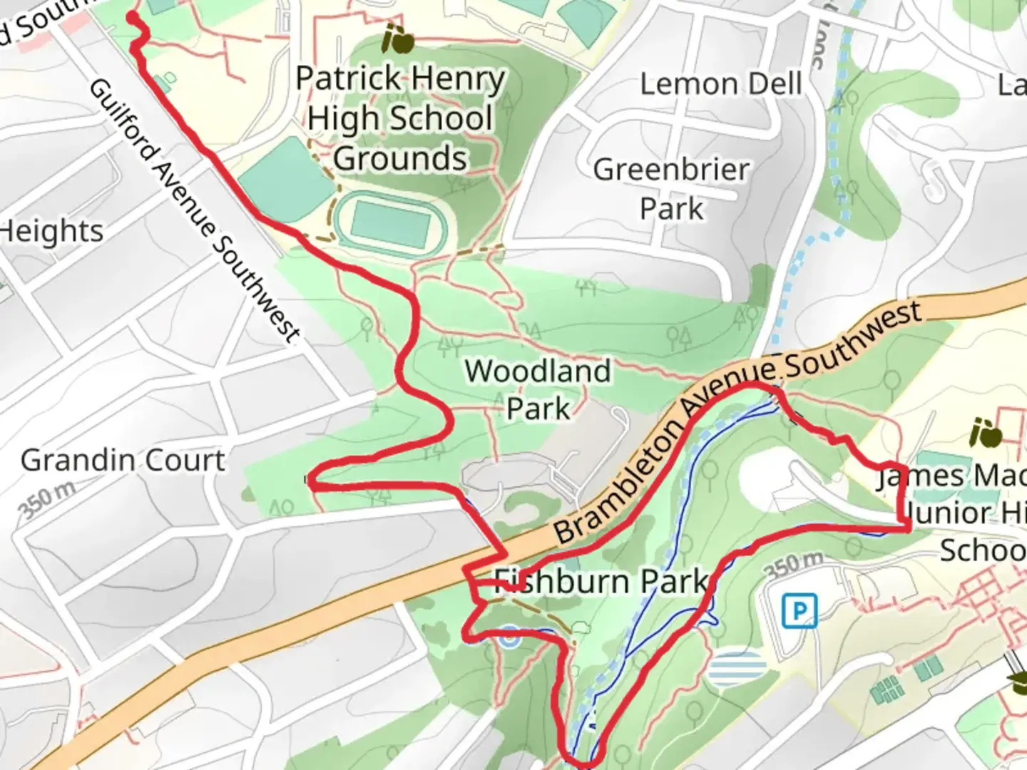 An image depicting the trail Murray Run Greenway and Hillside Loop Trail and its surrounding area.