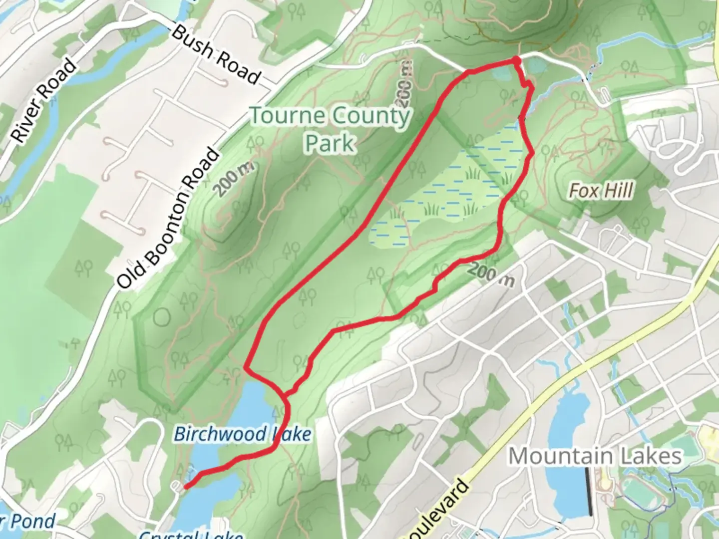 An image depicting the trail Birchwood Lake - White and Red Loop Trail and its surrounding area.