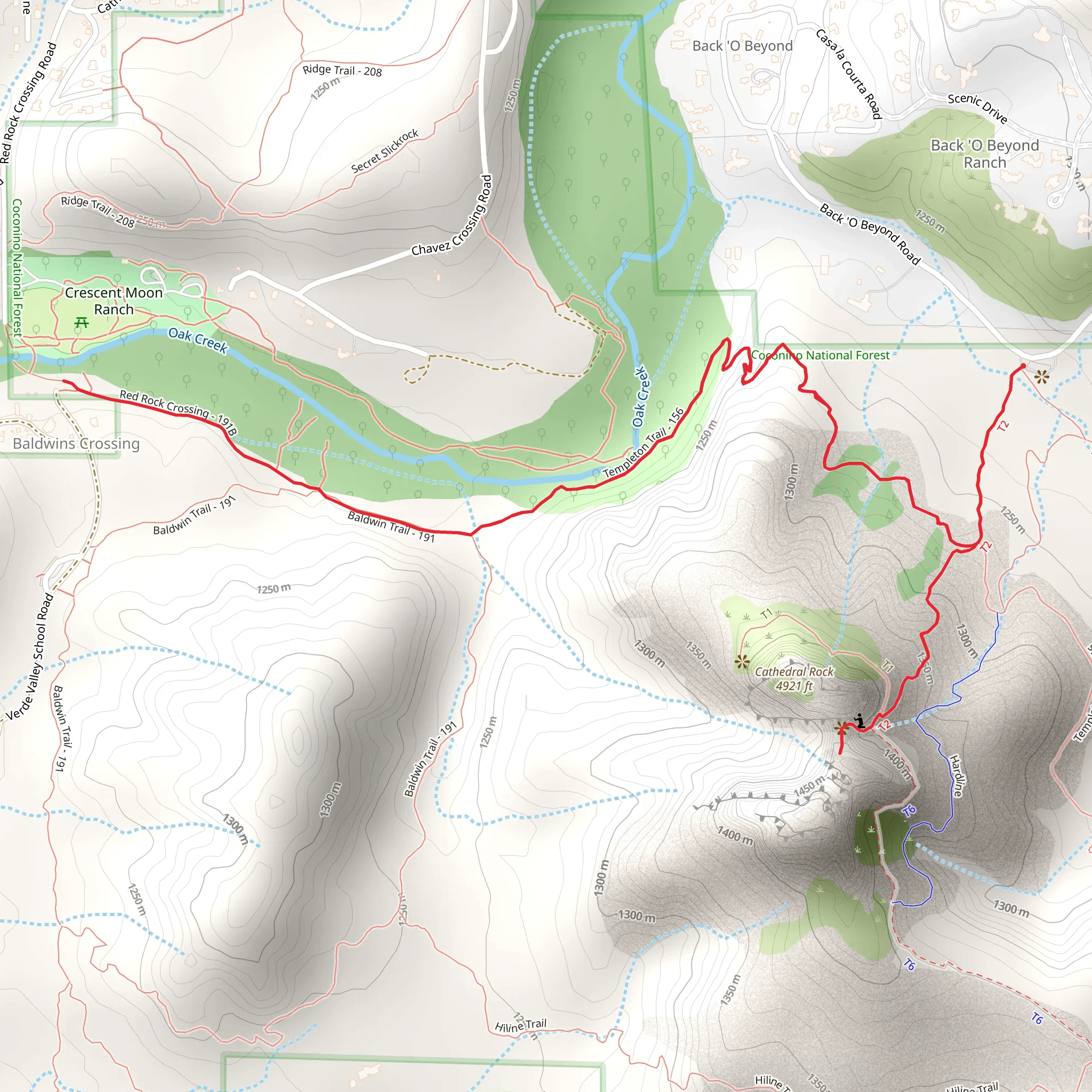Cathedral Rock and Templeton Trail mobile static map