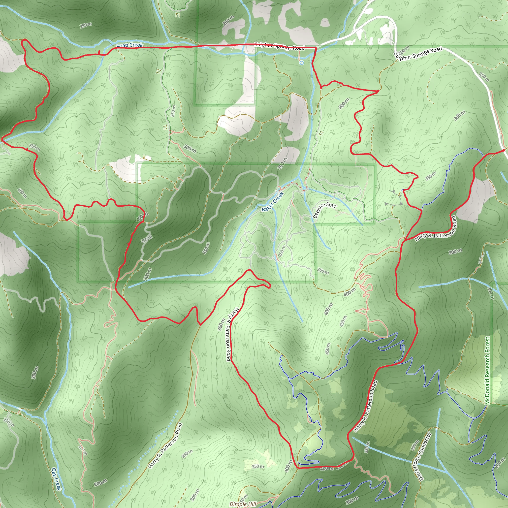 Harry R Patterson Road Loop via Lewisburg Saddle mobile static map