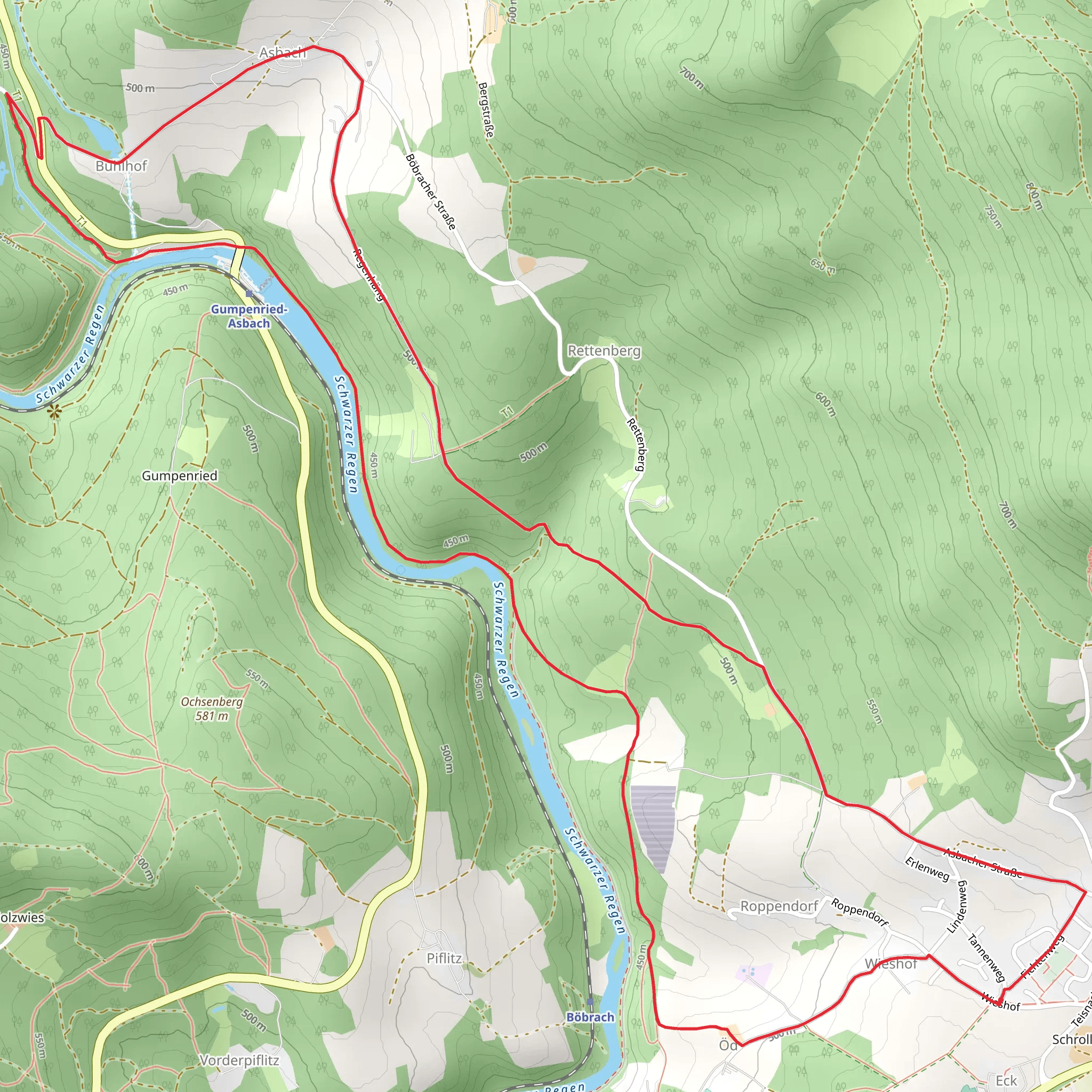 Böbracher Wanderoute mobile static map