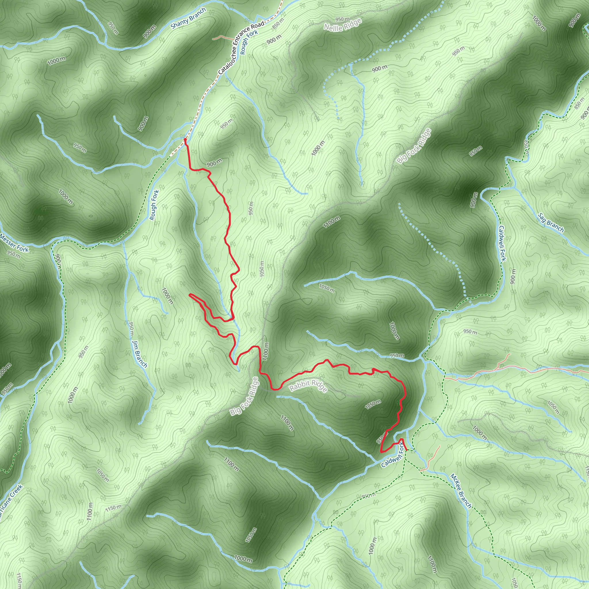 Big Fork Ridge Trail mobile static map