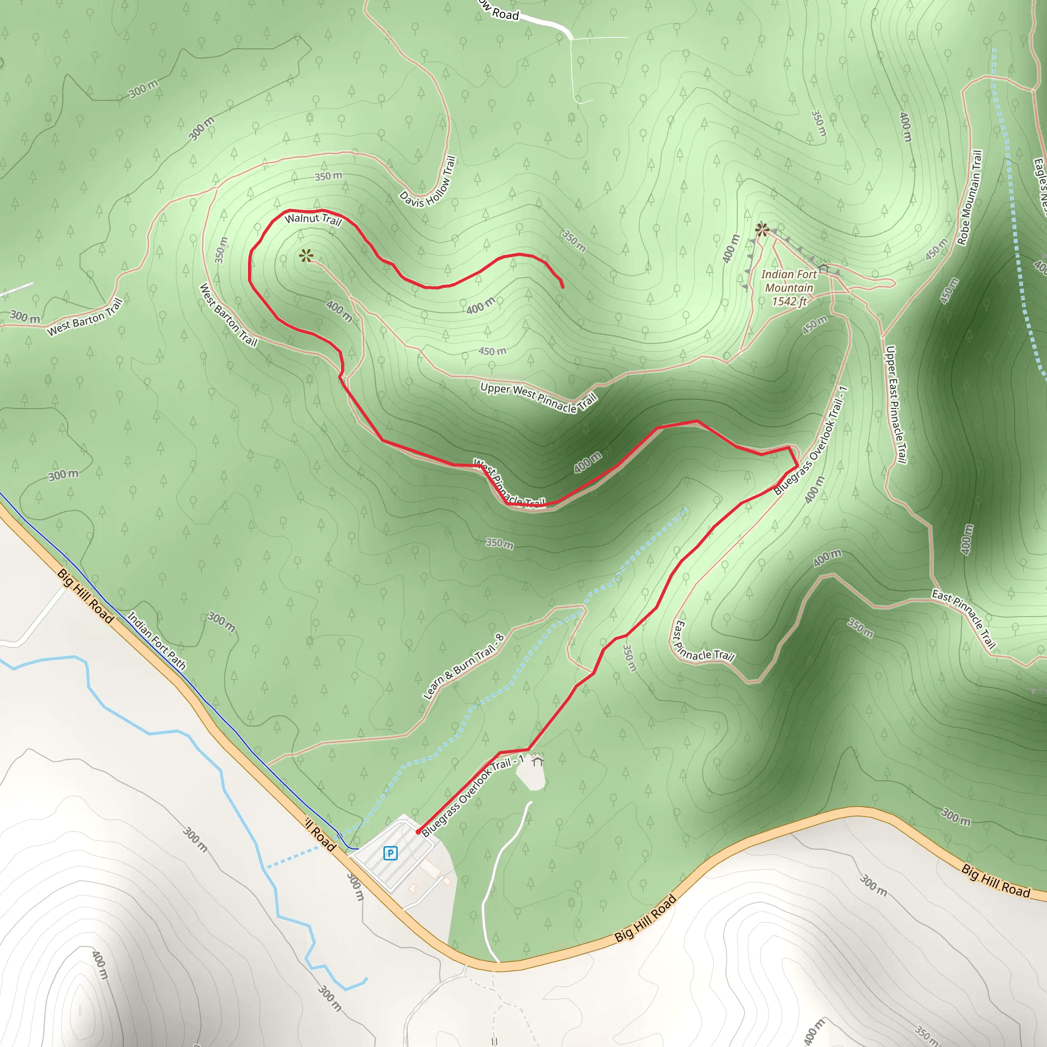 Walcut and Indian Fort Trail mobile static map