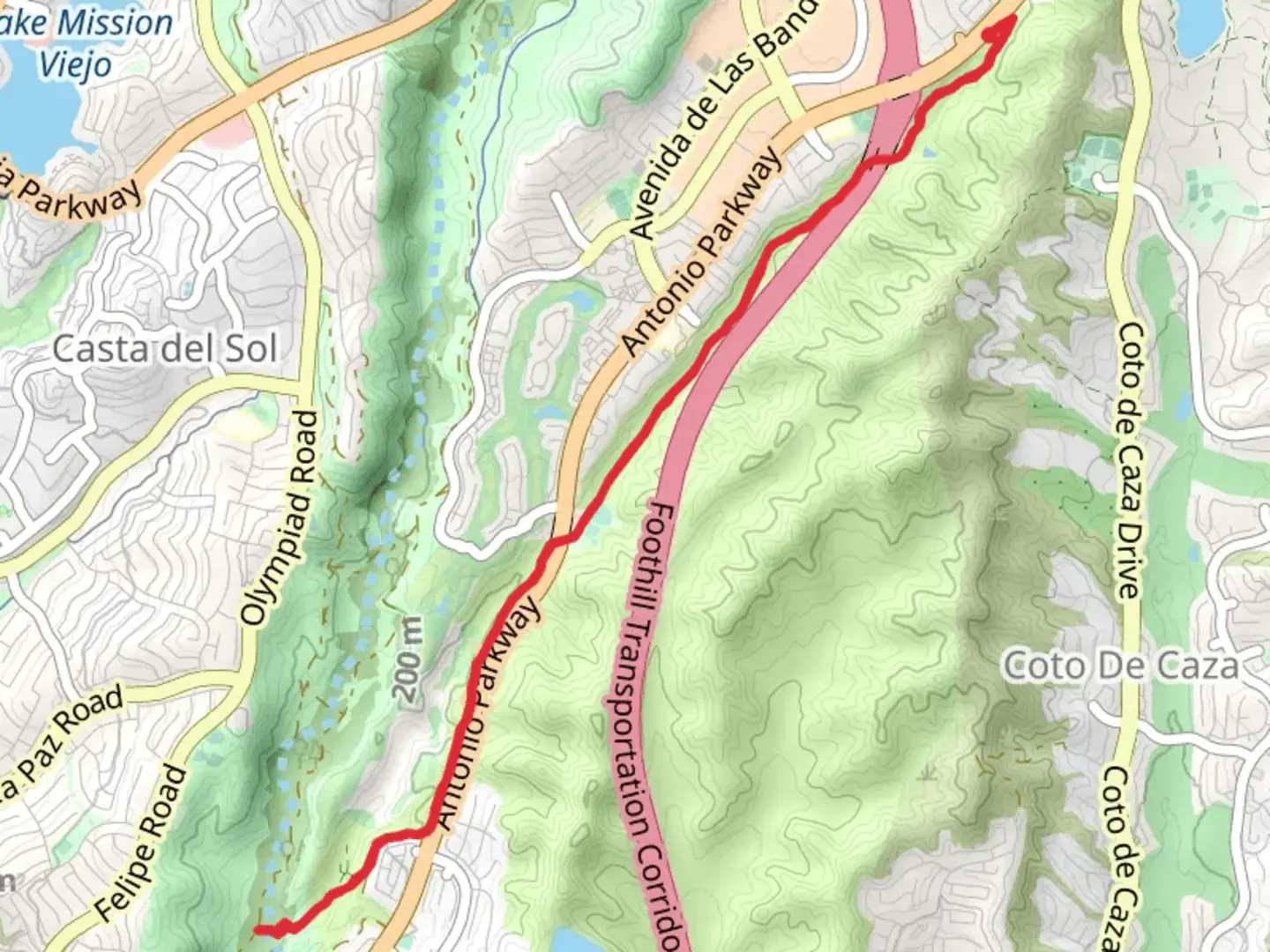 An image depicting the trail Tijeras Creek Trail and its surrounding area.