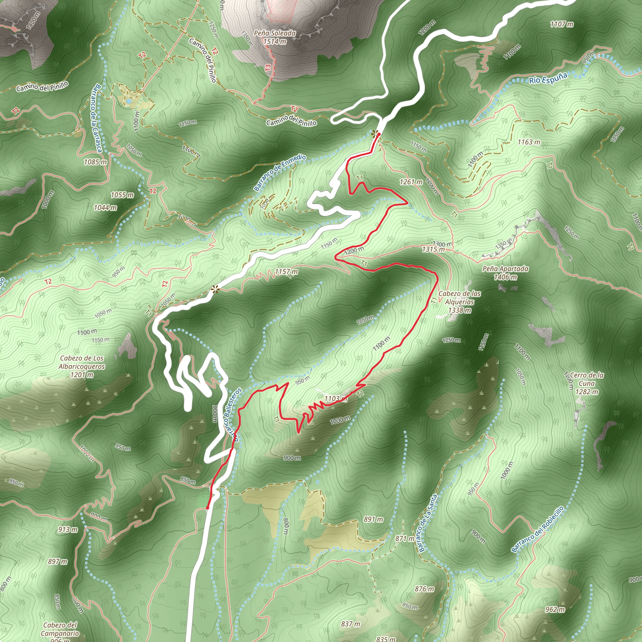 Path of the Barranco de los Ballesteros - Espuña PR MU 60 mobile static map