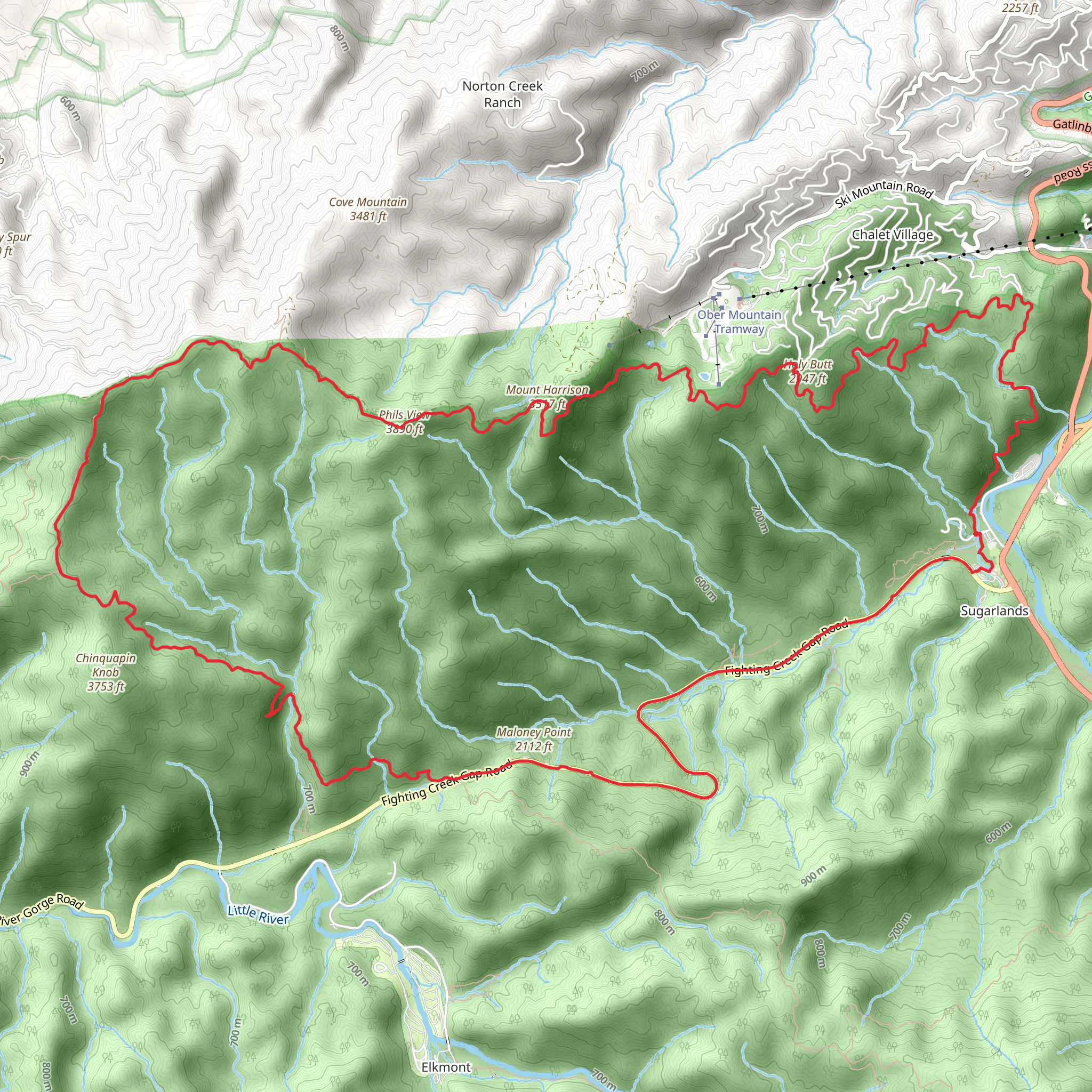 Holy Butt, Mount Harrison and Maloney Point Loop mobile static map