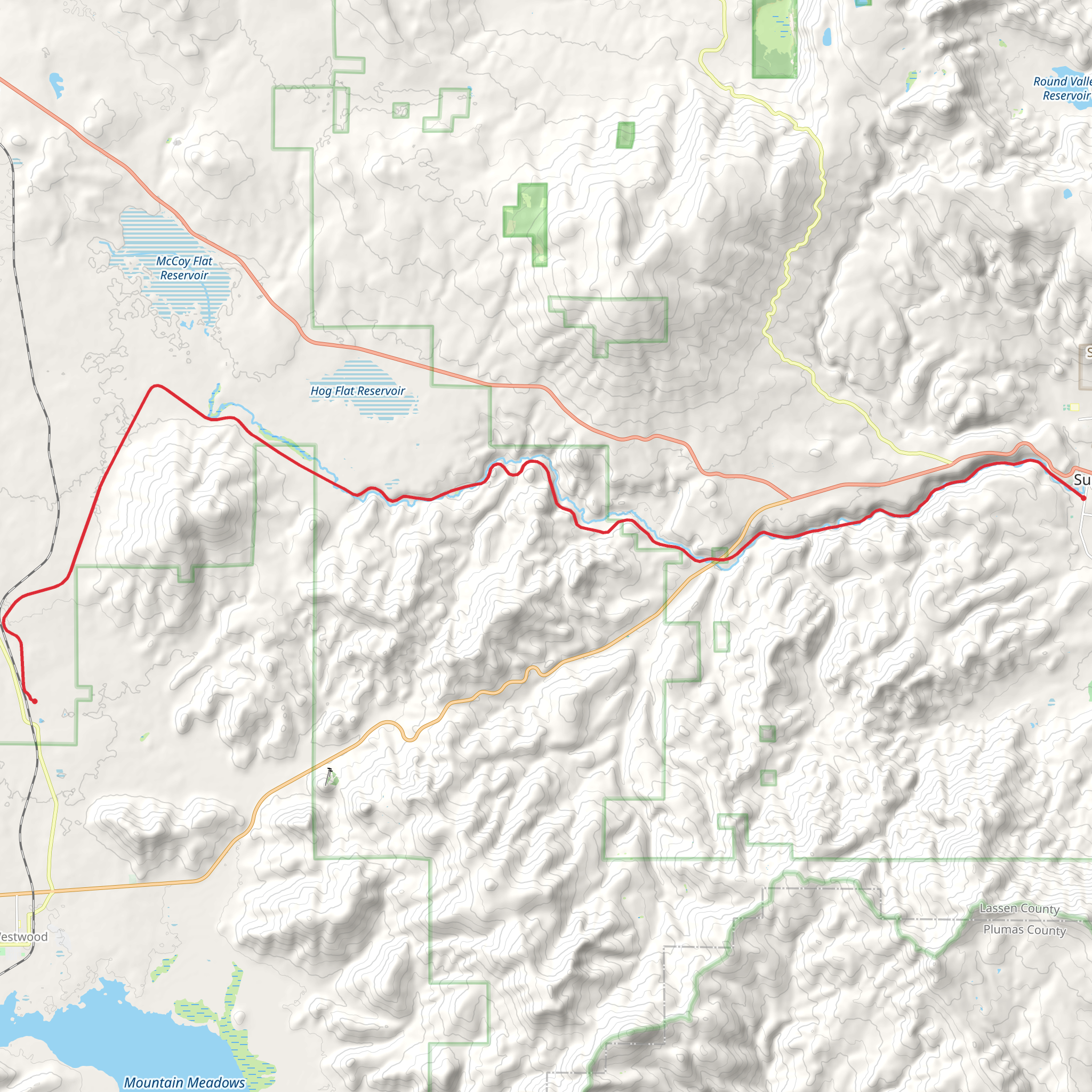 Bizz Johnson Trail mobile static map
