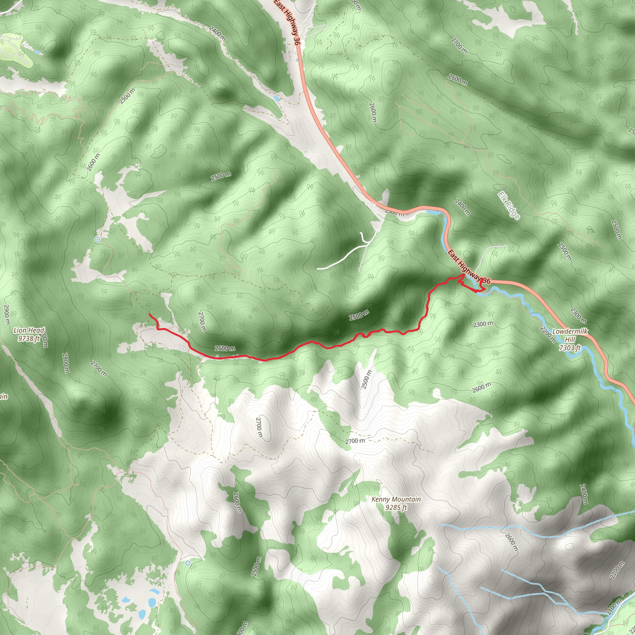 Griffith Homestead Trail via Lion Gulch Trail mobile static map