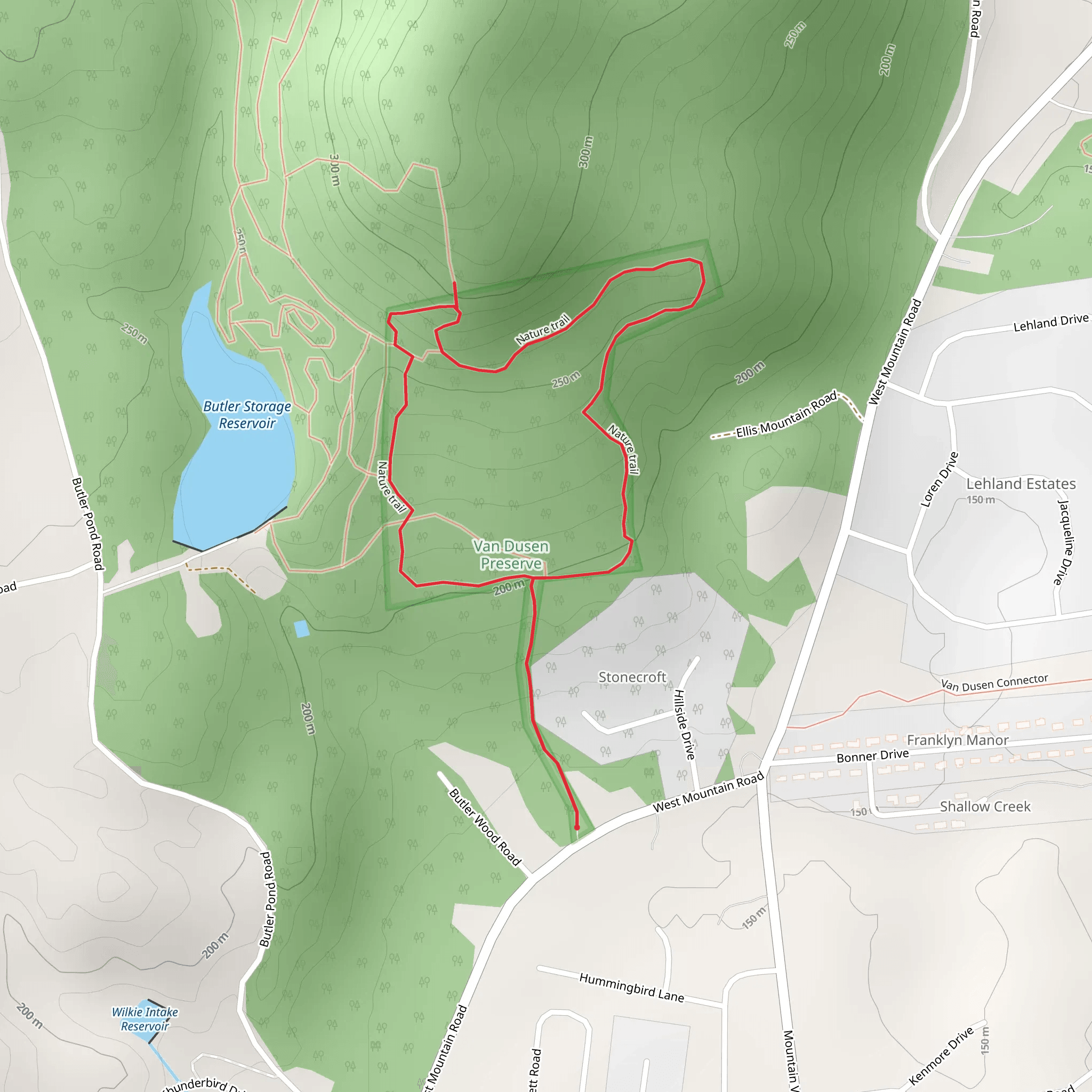 Van Dusen Preserve Loop Trail mobile static map