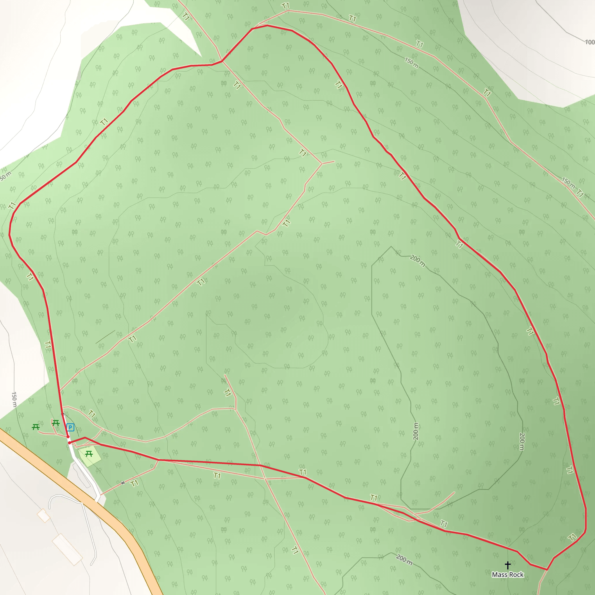 Oughaval Woods - Beech Way Walk mobile static map
