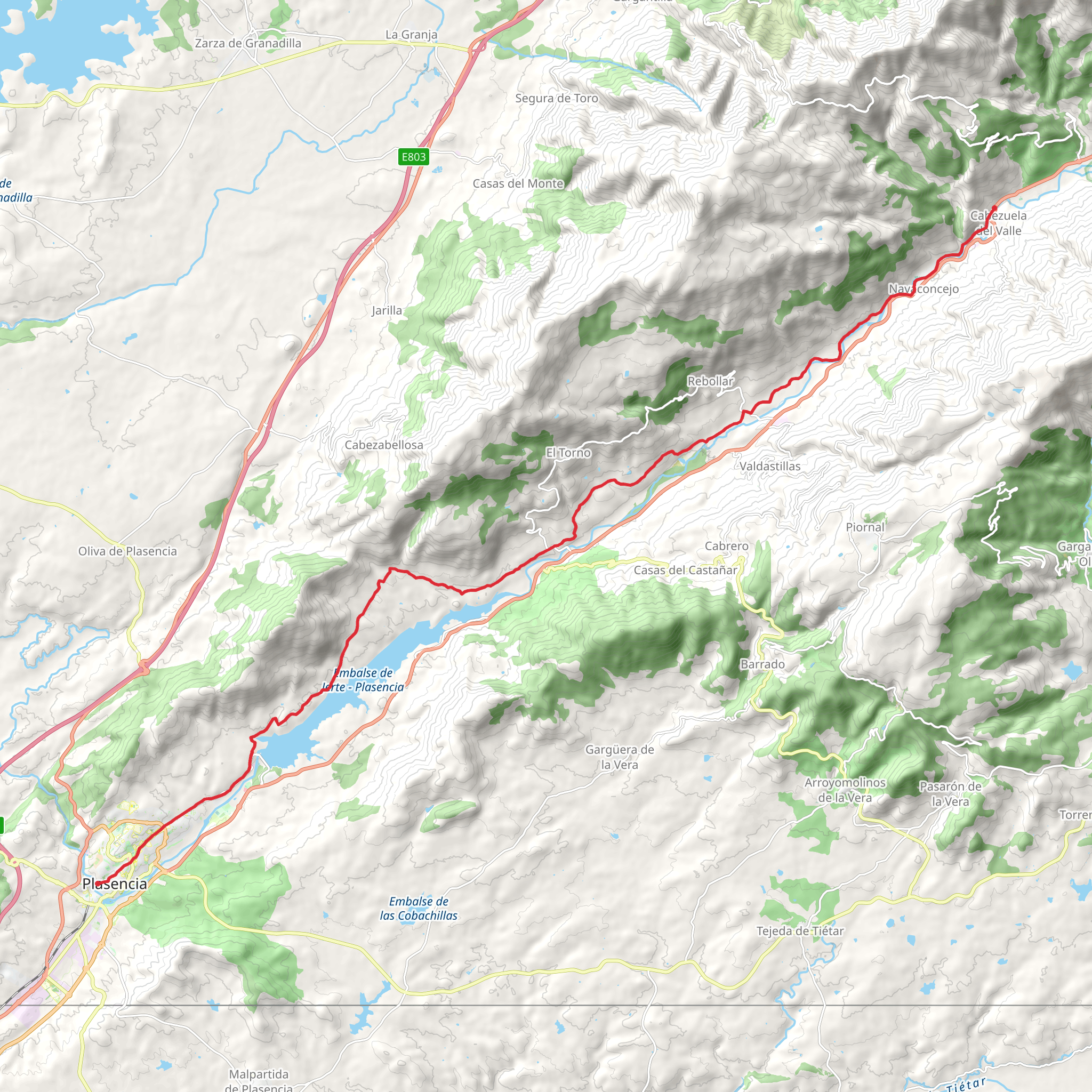 GR 110 Valle del Jerte mobile static map