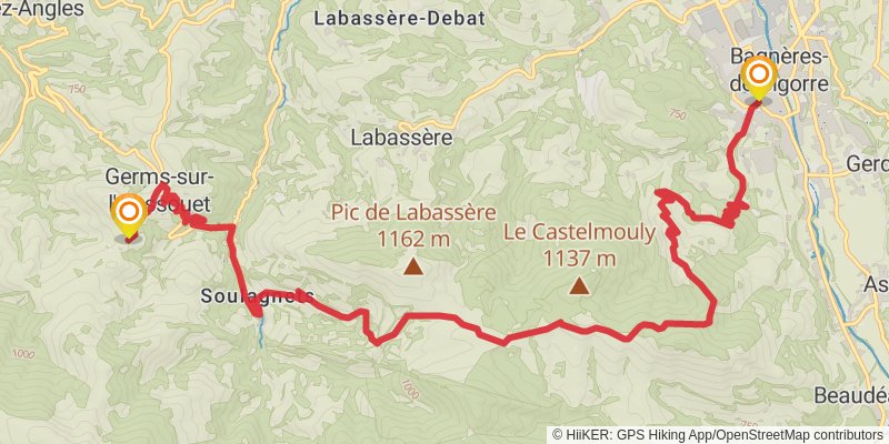 GR 78 - Sentier de Piémont stage 19 Map