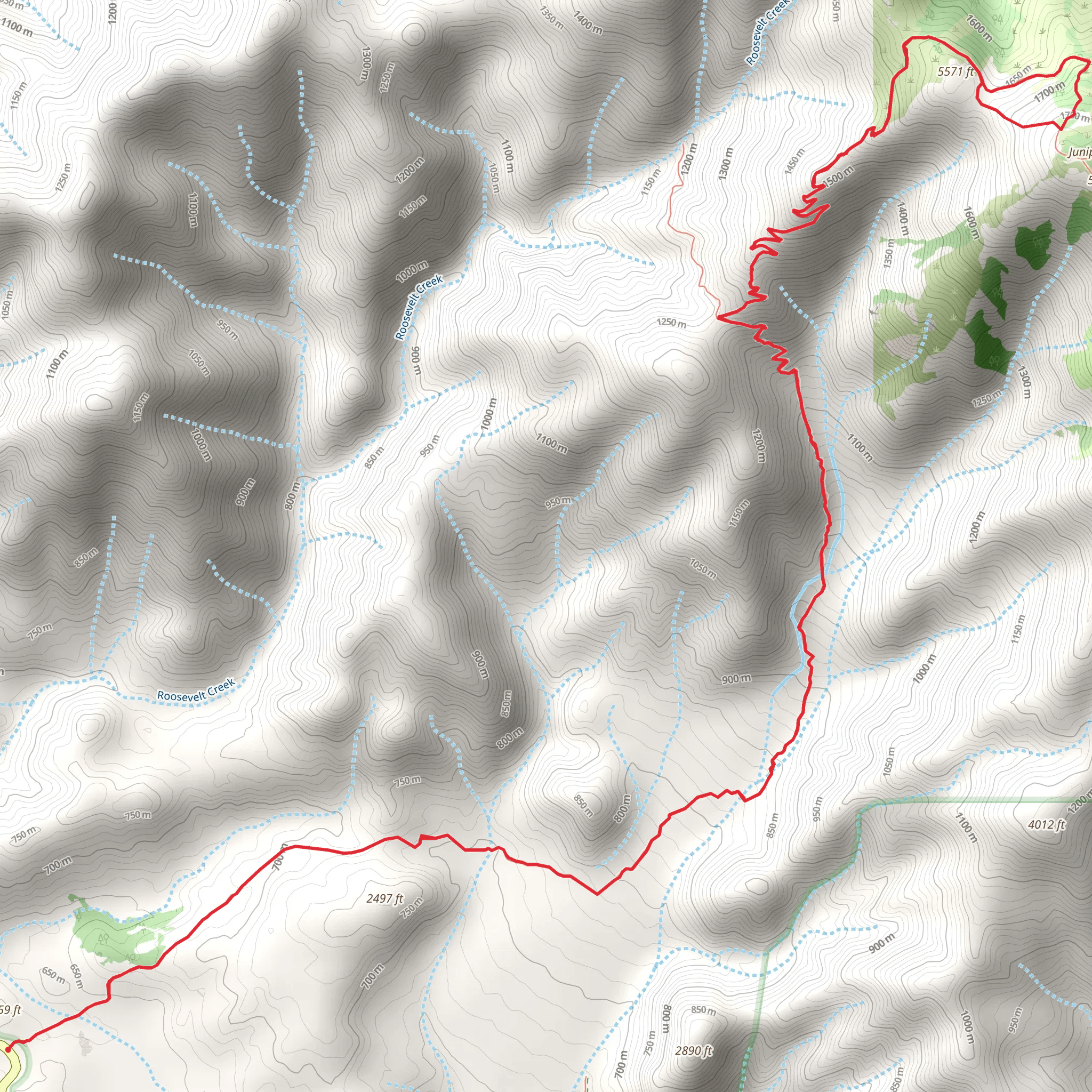 Santa Lucia Peak Trail mobile static map