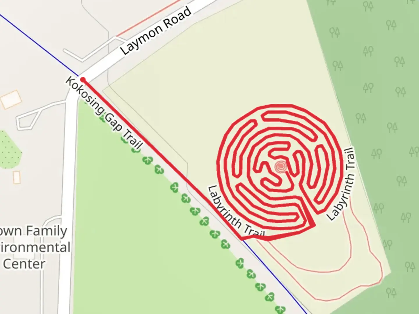 An image depicting the trail Labyrinth Loop Trail and its surrounding area.