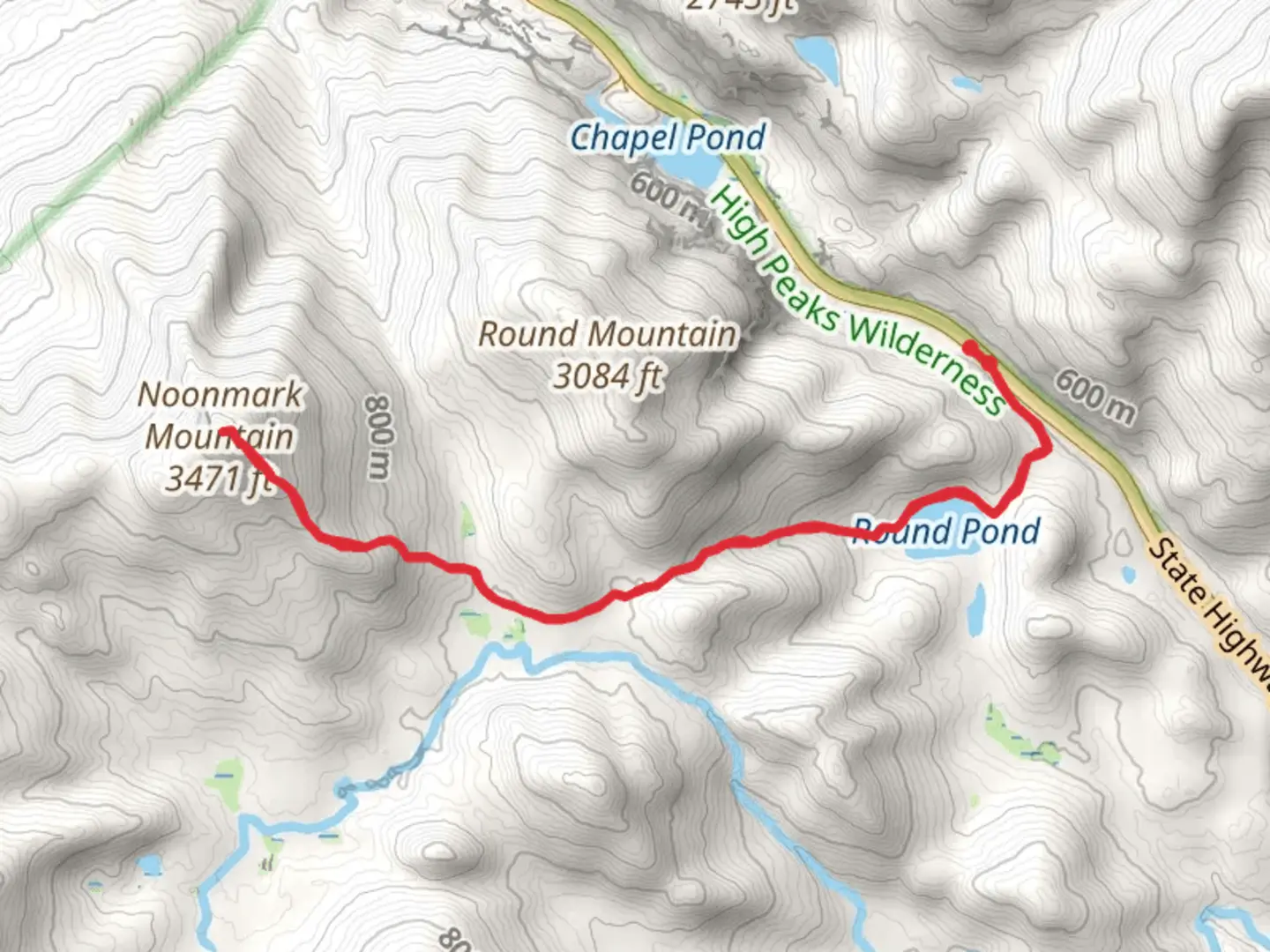 An image depicting the trail Dix Trail via Round Pond Trail and its surrounding area.
