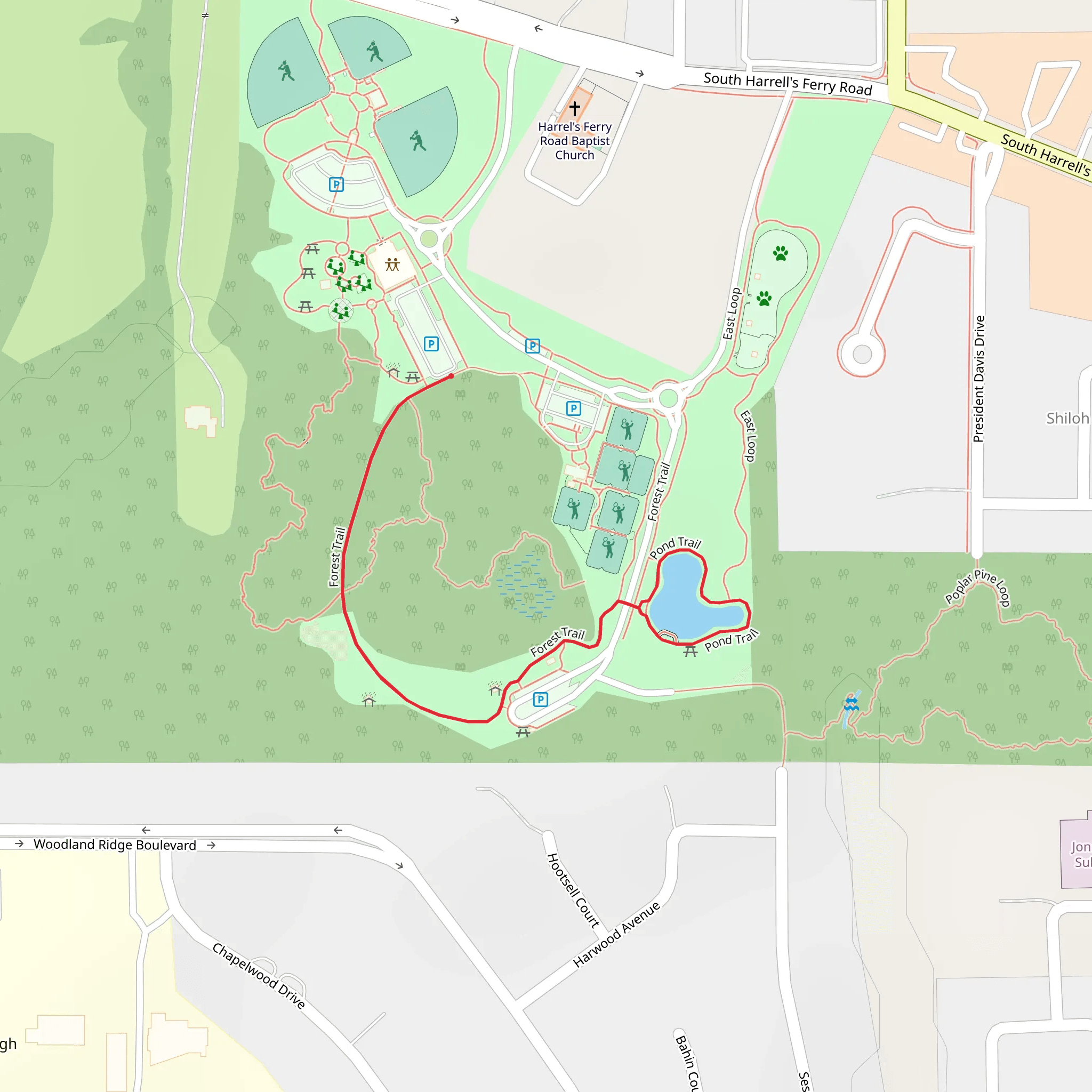 Pond Trail mobile static map