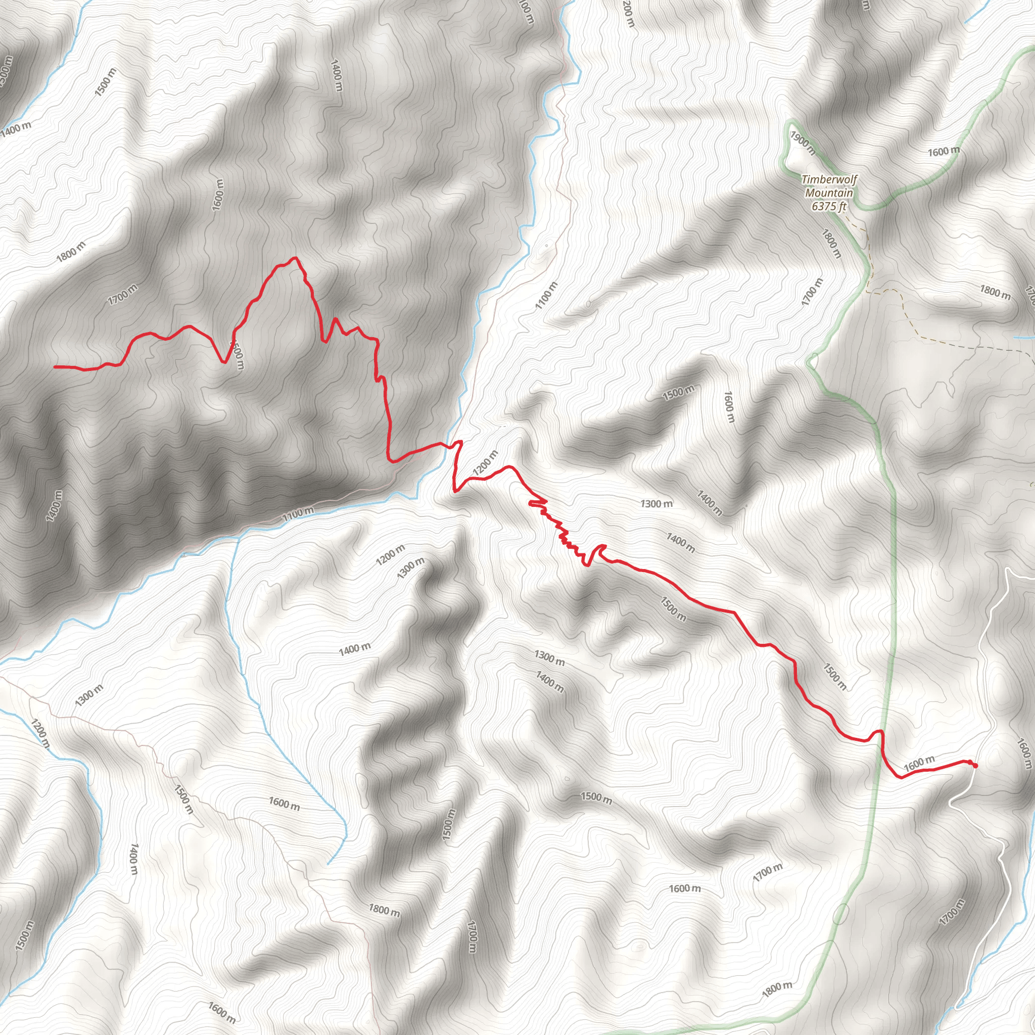 Rattlesnake Peaks Trail mobile static map