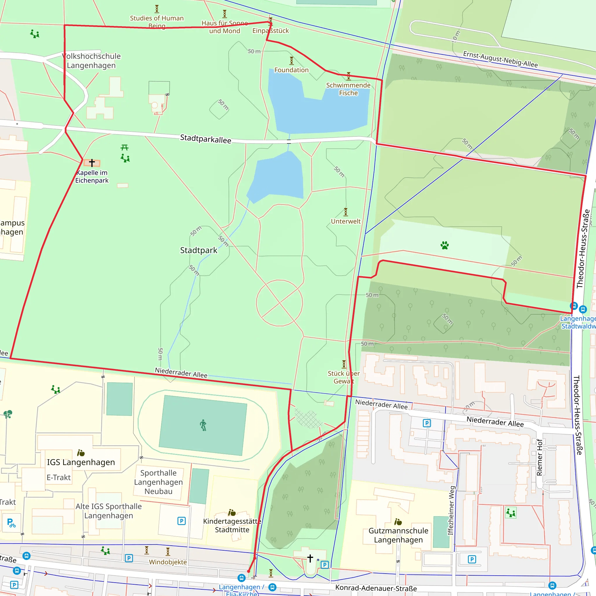 Stadpark Loop mobile static map