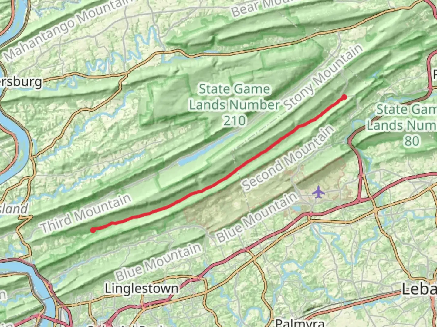 An image depicting the trail Gold Mine to Ellendale Forge Trail via Stony Creek Rail Trail and its surrounding area.