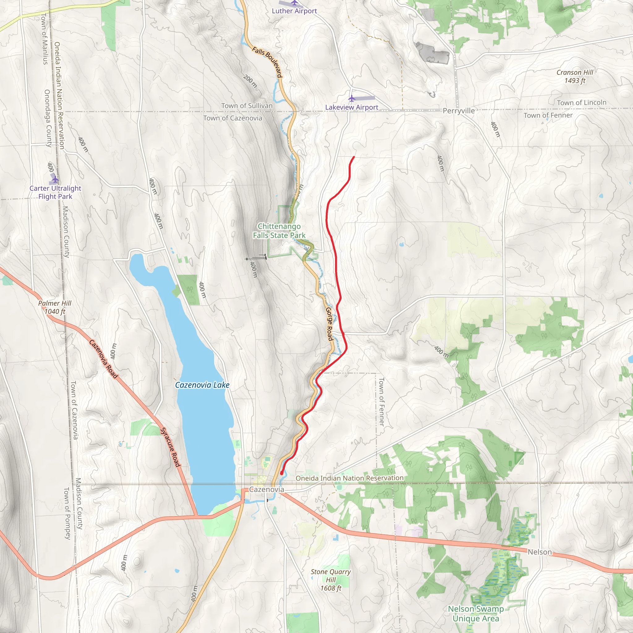 Chittenango Falls via Link Trail mobile static map