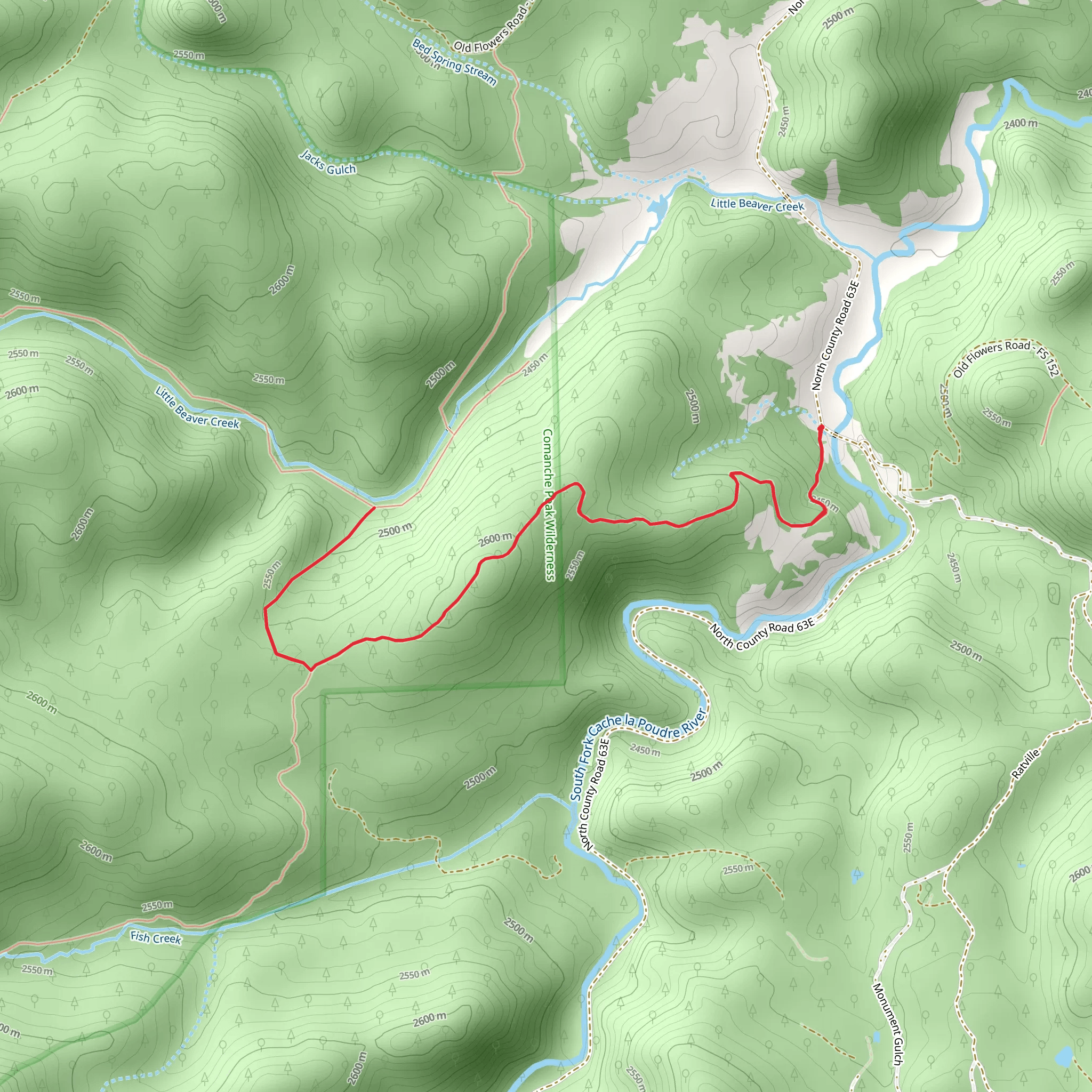 Little Fish Trail via Fish Creek Trail mobile static map