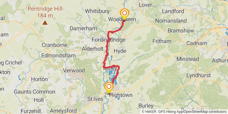 Avon Valley Path - Hampshire to Dorset stage 2 Map
