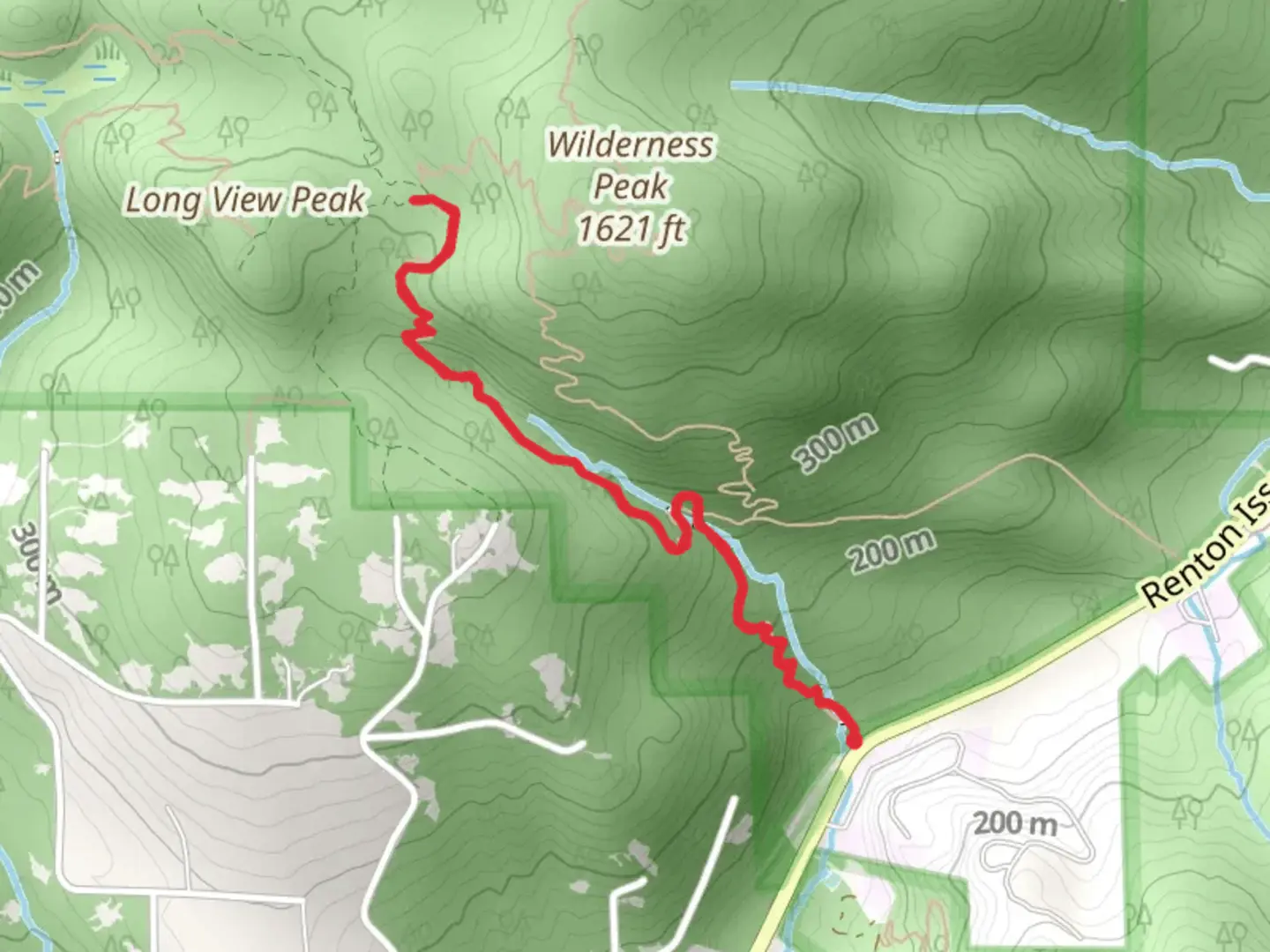 An image depicting the trail Whittaker Wilderness Creek Trail and its surrounding area.