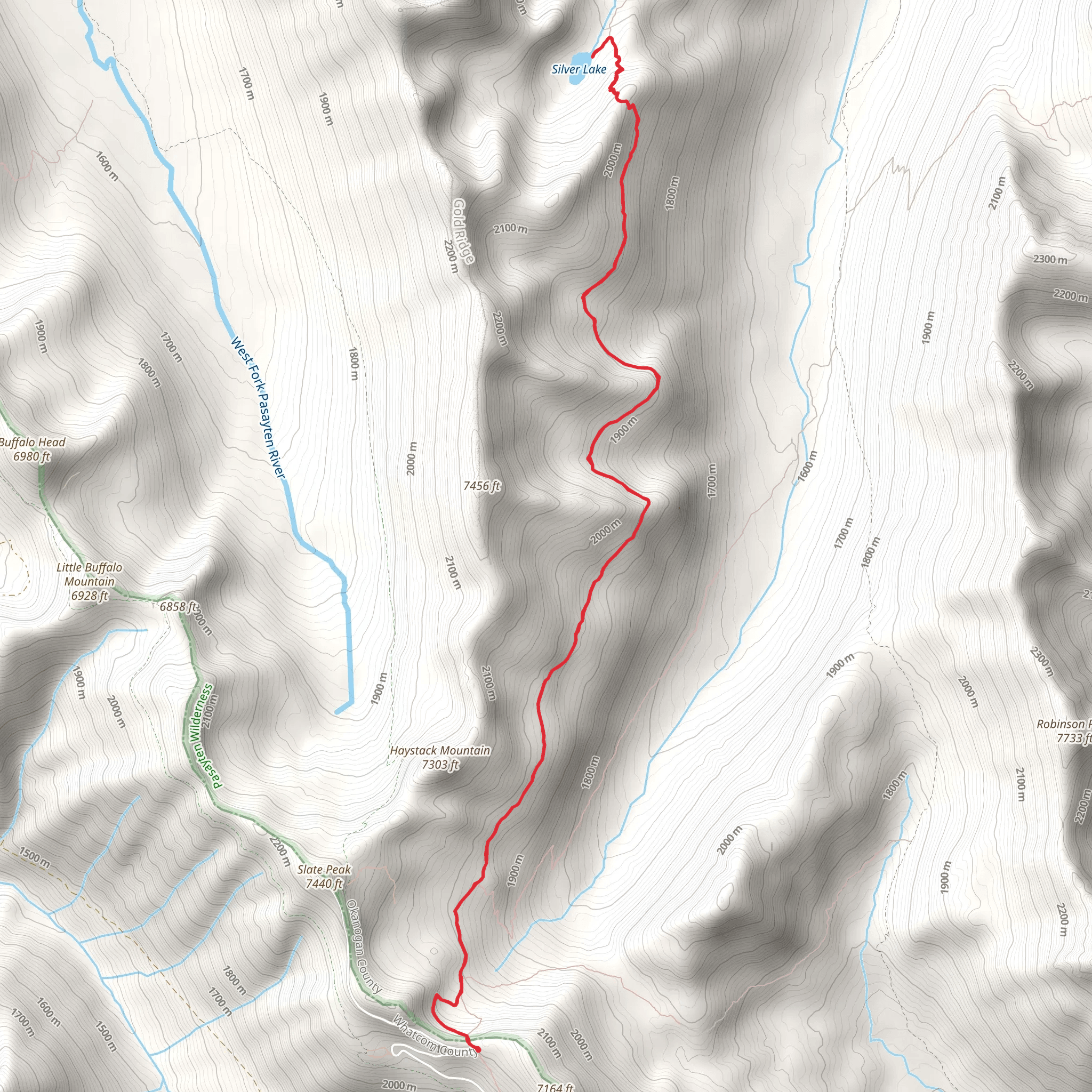 Silver Lake via Buckskin Ridge Trail mobile static map